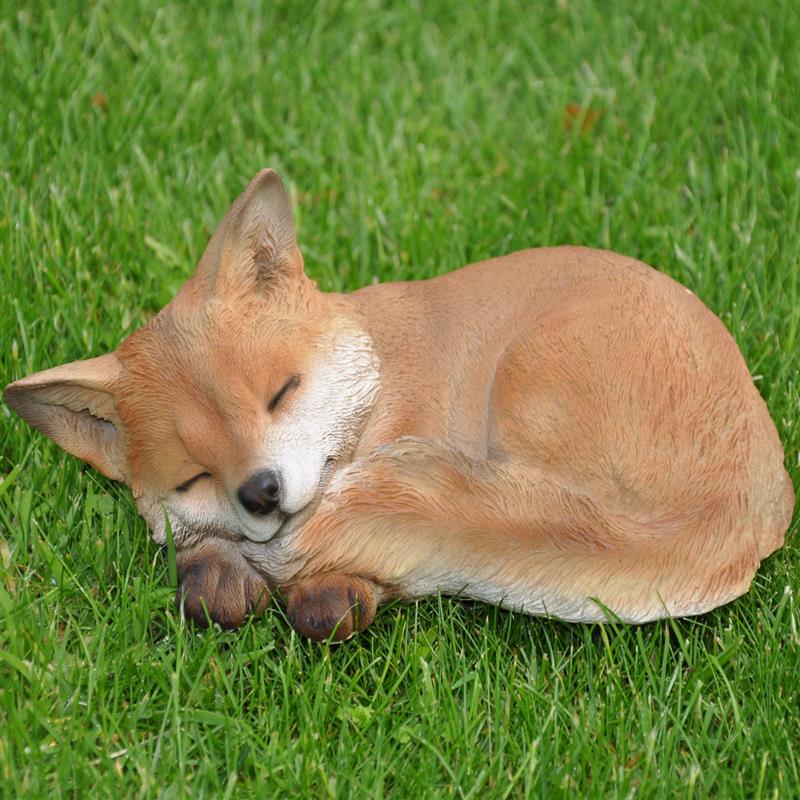 Dazikemo Dekofigur Gartenfigur schlafender Fuchs 