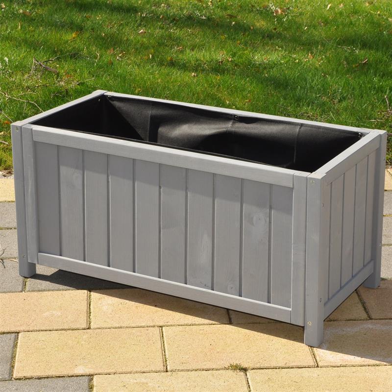 Dazikemo Pflanzkasten / Pflanztrog grau 75 x 35 x 36 cm 