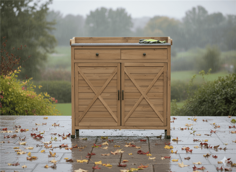 Dazikemo Gartenschrank braun 103,5 x 102,4 x 52,5 cm 