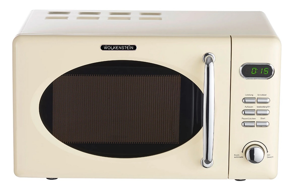 Wolkenstein Mikrowelle WMW720 SC - creme, Retro-Design, 700Watt, 20l, nostalgie 