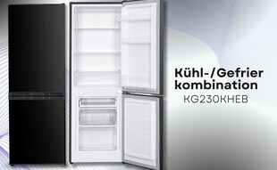 PKM Kühlgefrierkombination KG230KHEB schwarz 173L Kühlschrank LED 