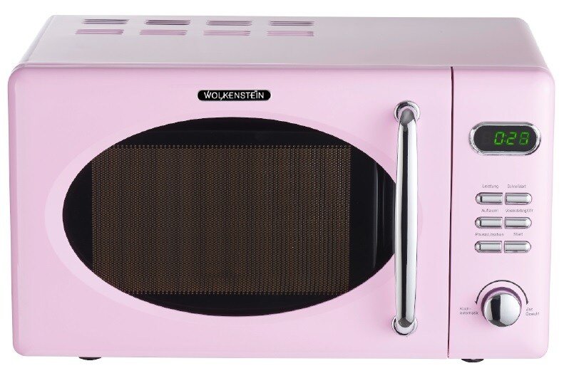 Wolkenstein Mikrowelle WMW720 SP - pink, Retro-Design, 700Watt, 20l, nostalgie 