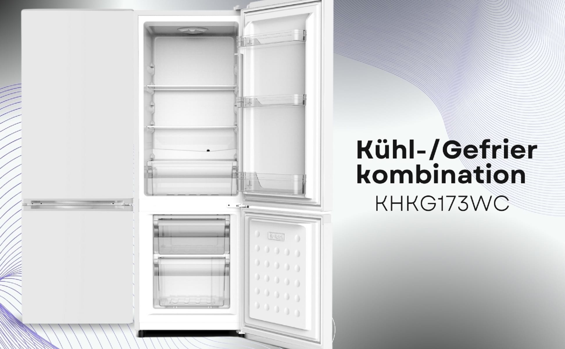 PKM K&uuml;hlgefrierkombination KHKG173WC wei&szlig; 161L K&uuml;hlschrank LED 