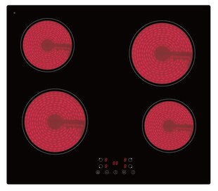 PKM Kochfeld KHKF4 G autark Einbau 60cm Glaskeramik schwarz Timer und Touch-Control 