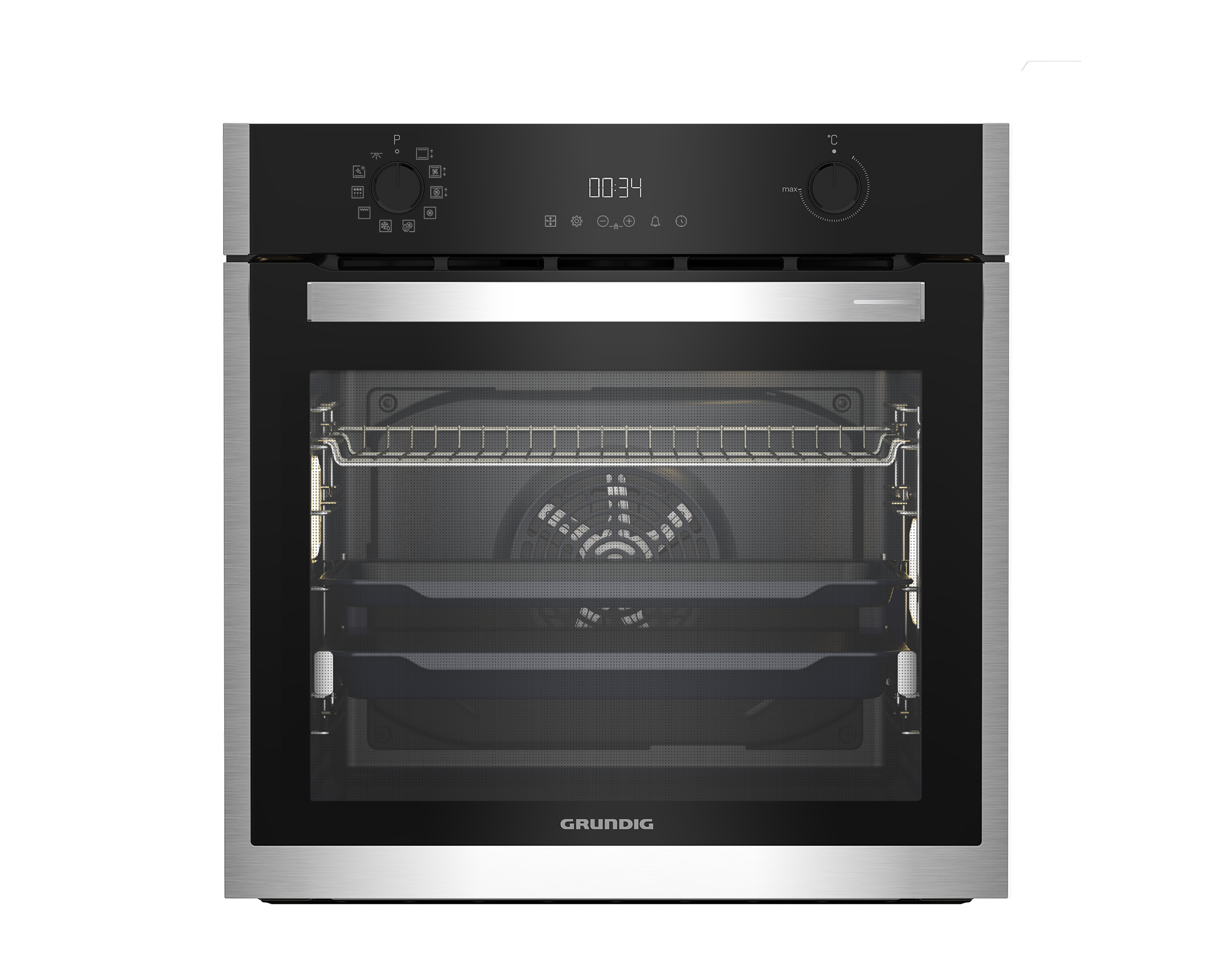Grundig GEBM19300BMPF Einbaubackofen Backofen Pyrolyse 60cm Multifunktionsofen 