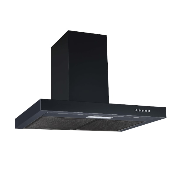 PKM Kaminabzugshaube 6004BH - 60cm, schwarz, Edelstahl, LED, Dunstabzugshaube 