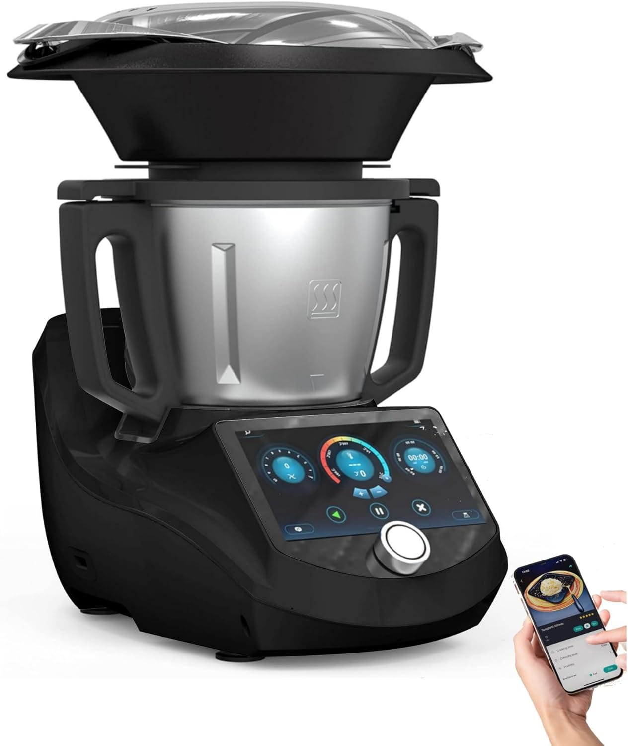ChefRobot UltraCook CR-7, All-in-One-K&uuml;chenmaschine, smart 3 l, 7-Zoll-TFT-Bildschirm 