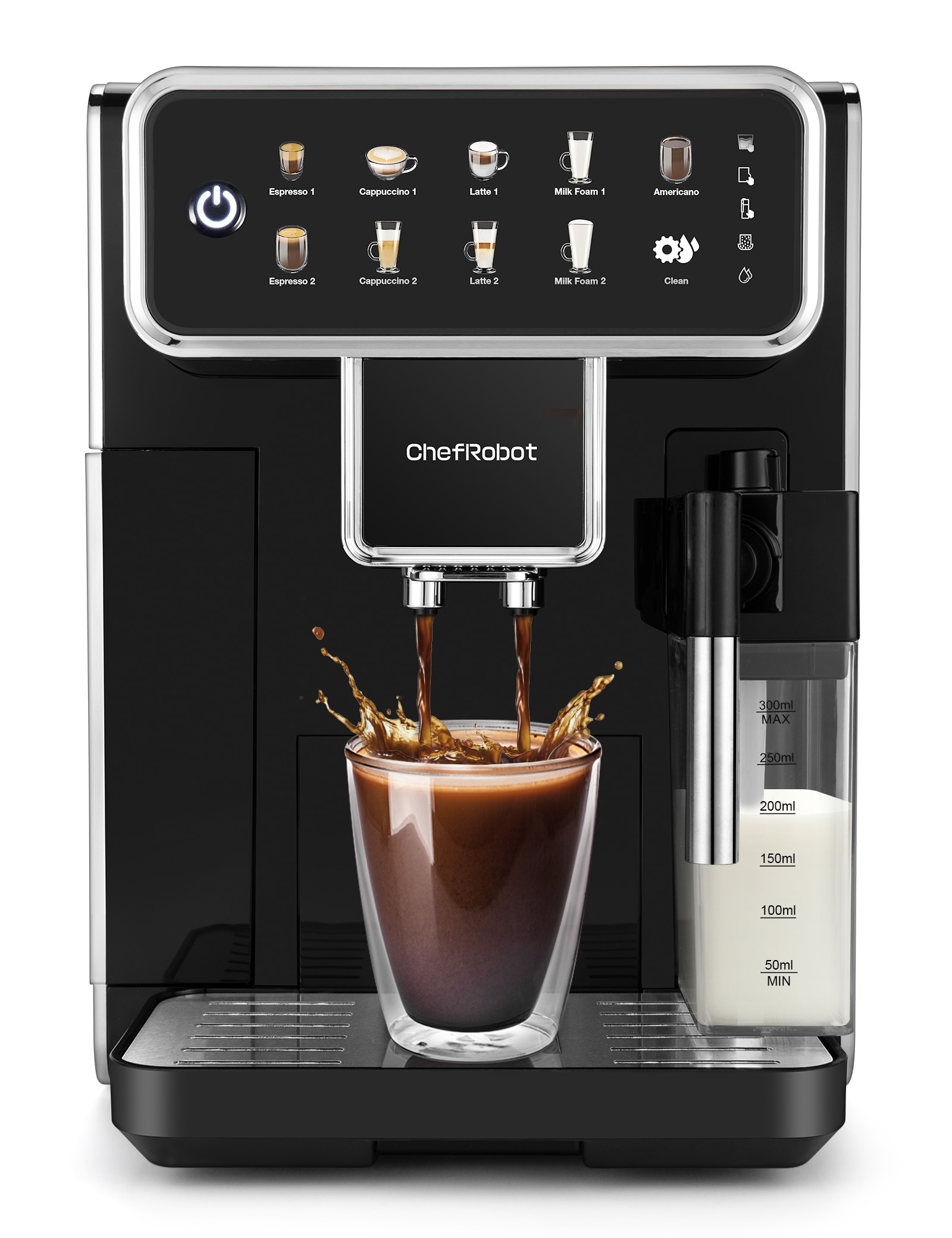 ChefRobot Kaffeevollautomat, 4 Sorten, Touchscreen, 1,5&nbsp;l, selbstreinigend 