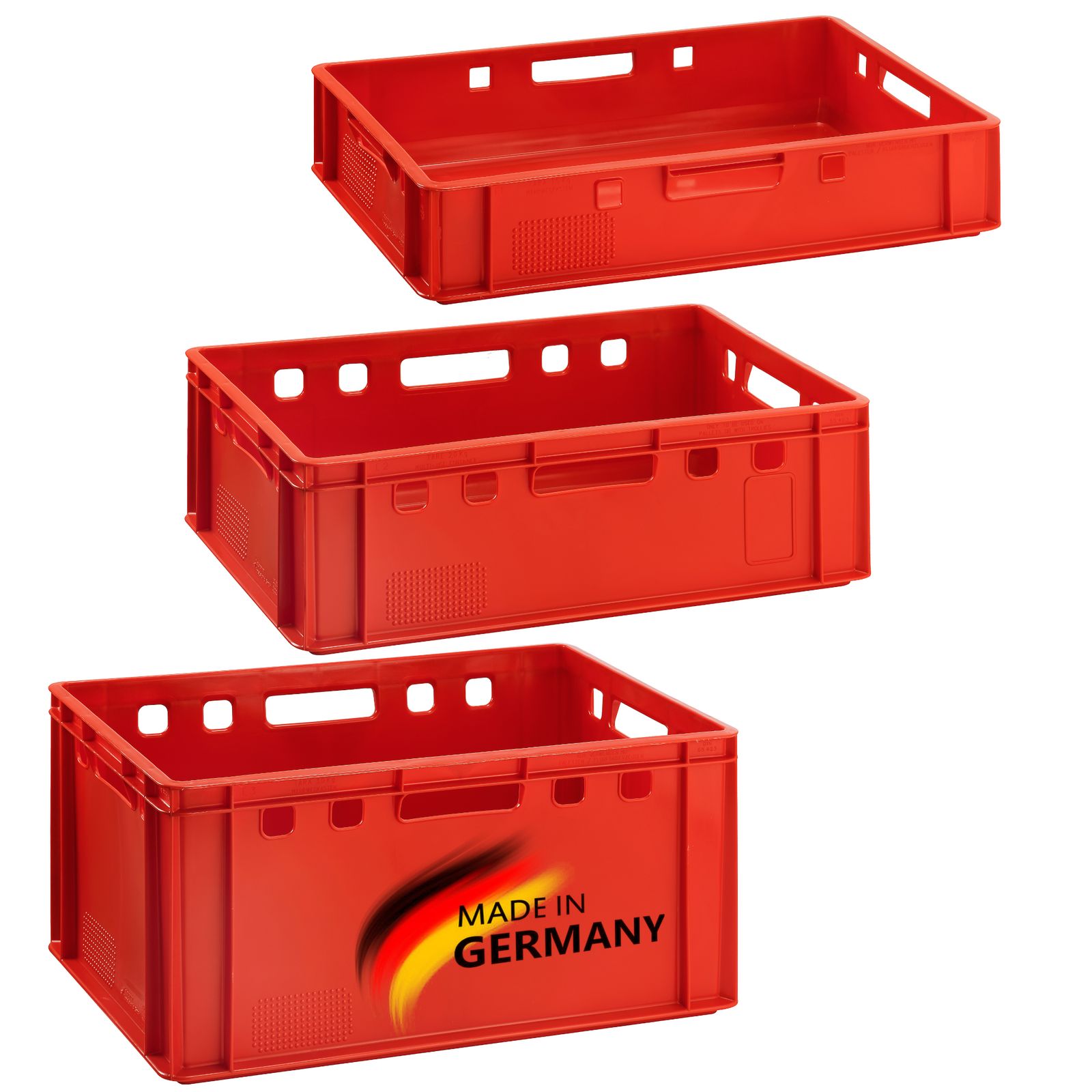 BURI Eurofleischkiste rot Verschiedene Gr&ouml;&szlig;en  E1 / E2 / E3 