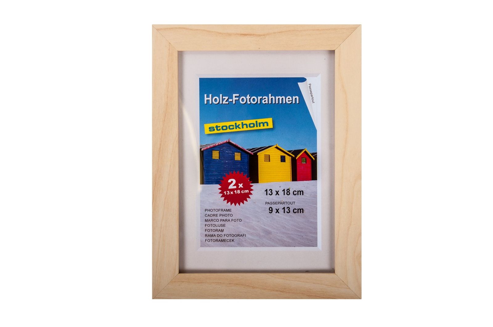 BURI Holz-Fotorahmen 13x18cm 2er Pack versch. Farben Bilderrahmen Rahmen Bi 