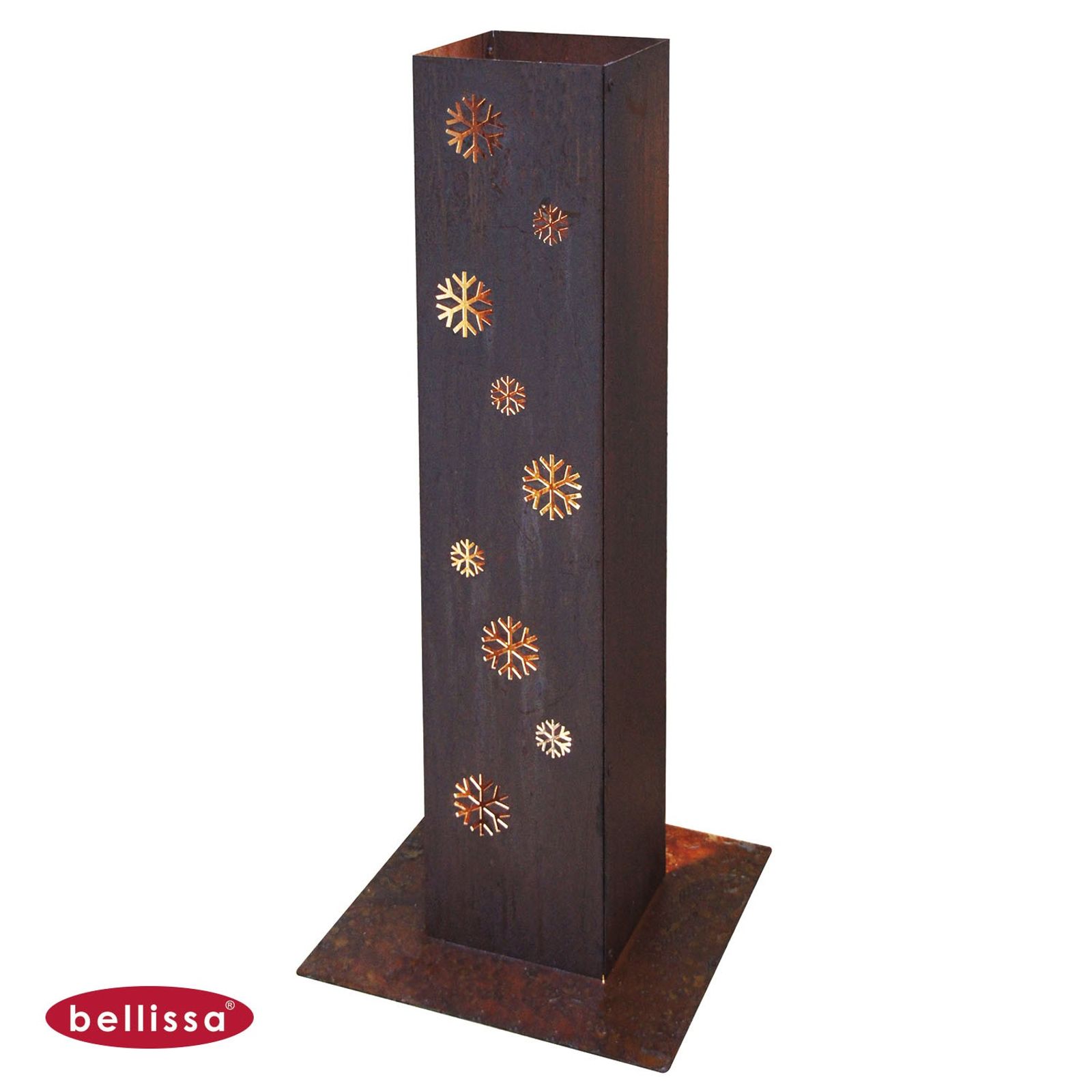 Bellissa Bellissa&reg; Corten Feuers&auml;ule 70cm Lichts&auml;ule Windlicht S&auml;ule Garten 