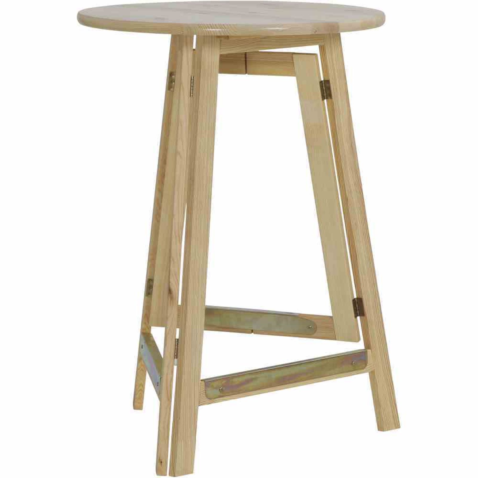 Fun Star Stehtisch &Oslash; 78 cm, komplett aus Kiefernholz Gestell klappbar 