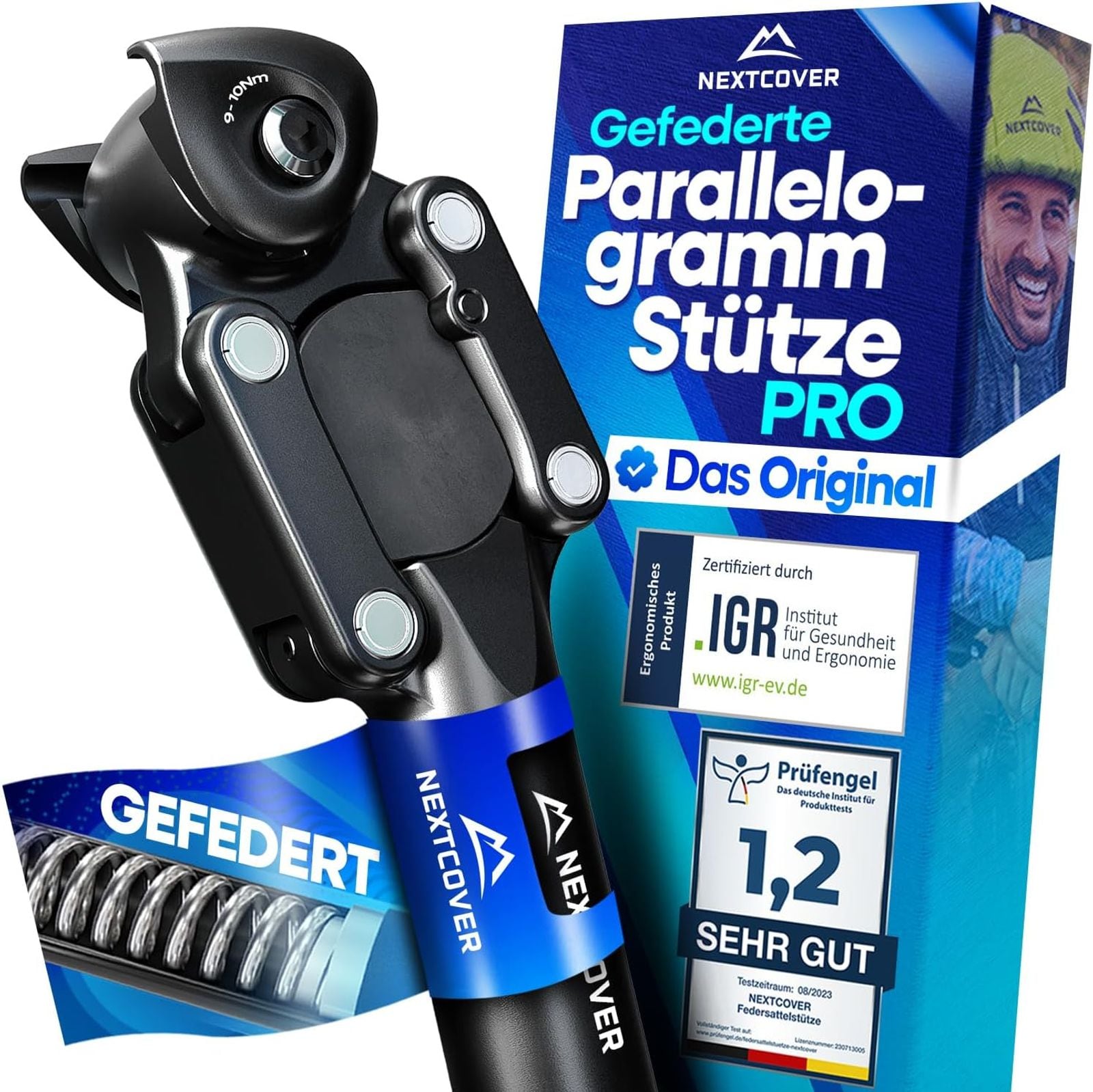 NEXTCOVER Gefederte Sattelst&uuml;tze Parallelogramm 31.6 mm Comfort-Spring Aluminium 
