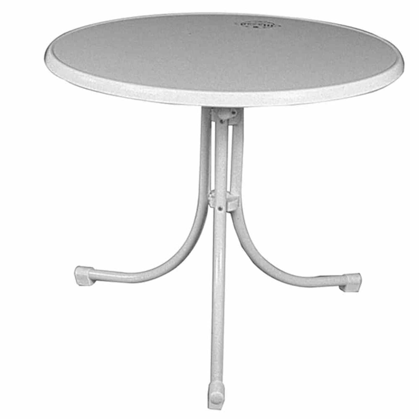 MFG Boulevard-Tisch &Oslash; 85 cm, Sevelit-Tischplatte, wei&szlig; Stahlrohrgestell 