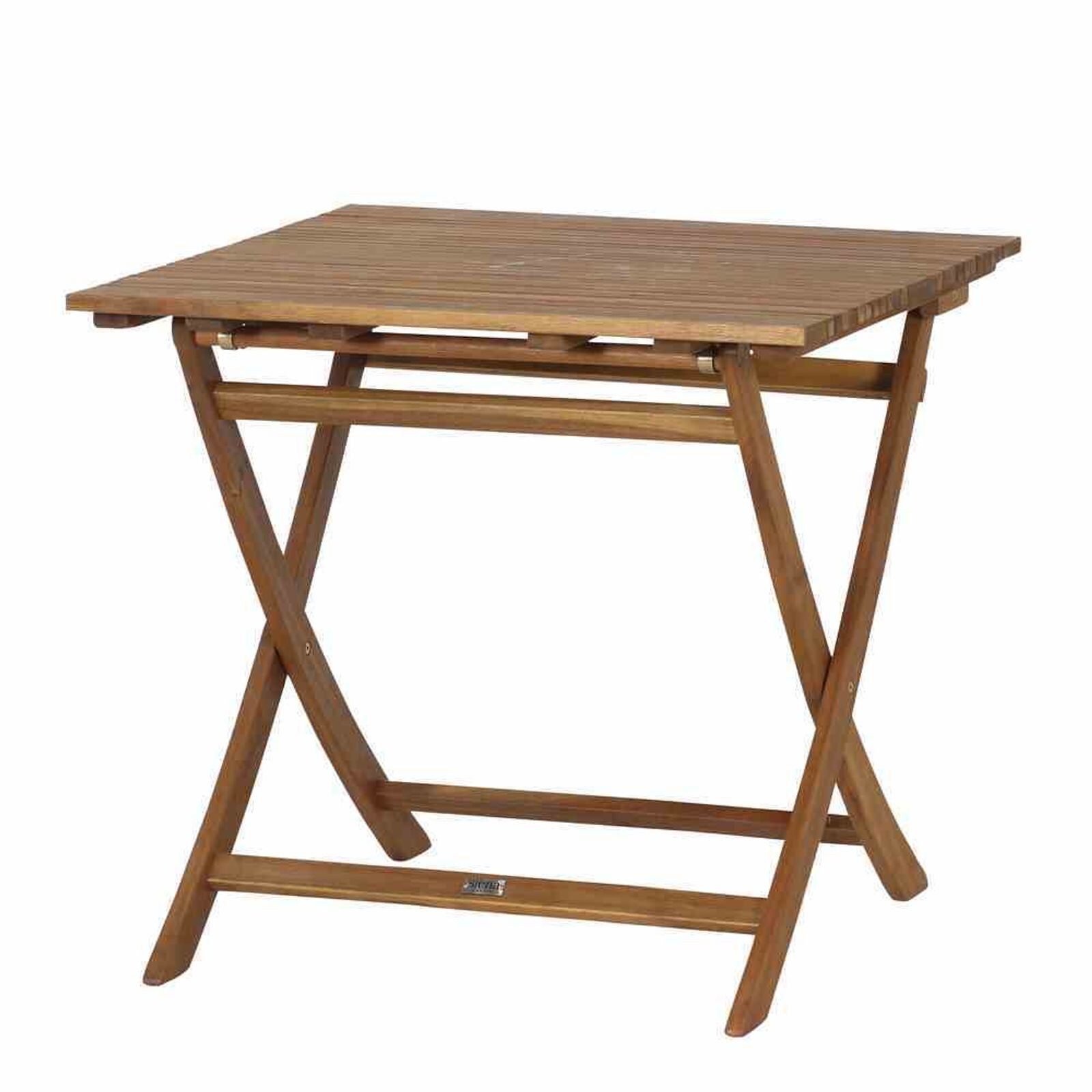 Siena Garden Falun Klapptisch 80x80x74 cm Gestell und Tischplatte Akazienholz natur