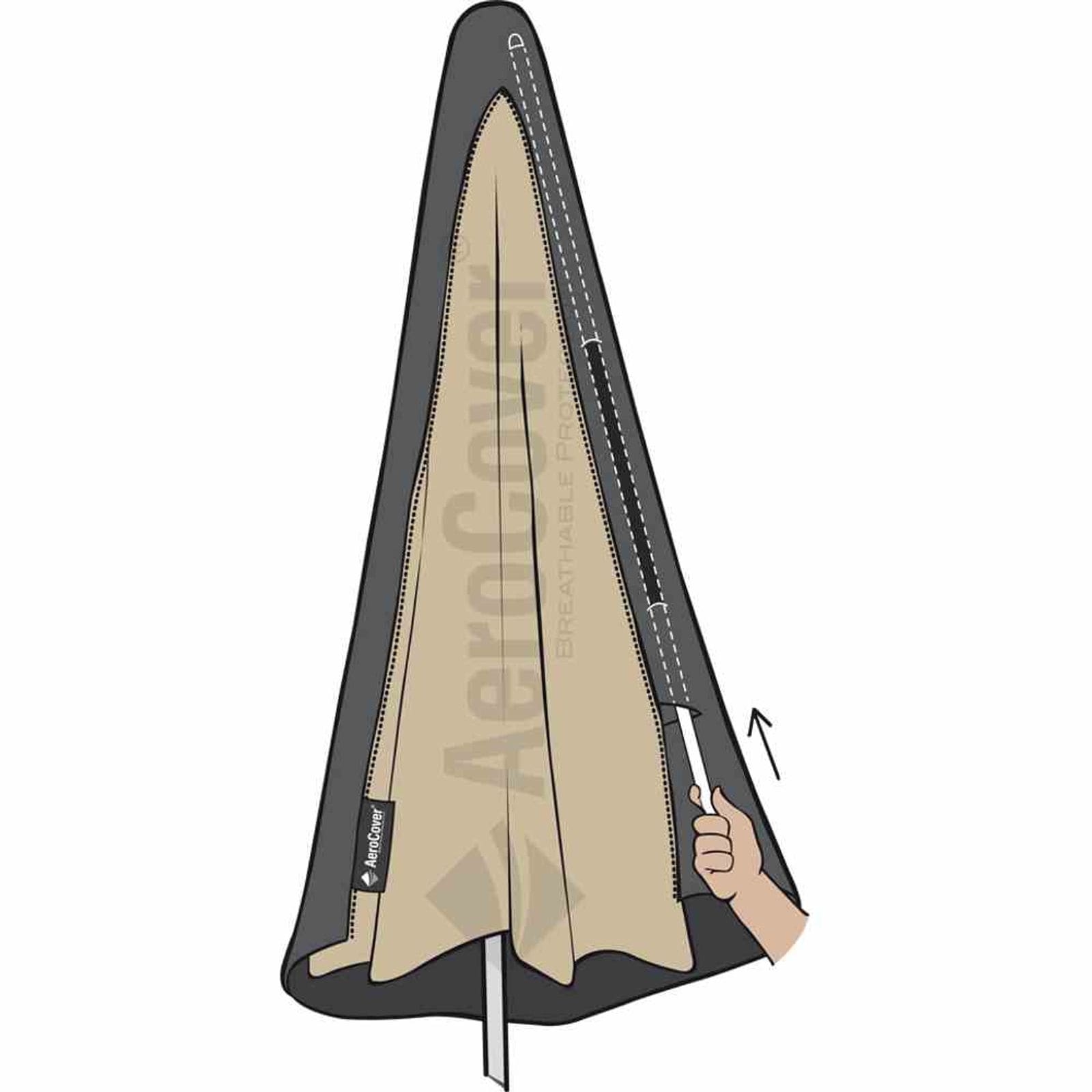 AeroCover Atmungsaktive Schutzh&uuml;lle f&uuml;r Ampelschirme H250x85 cm, &Oslash; 3, 5m 