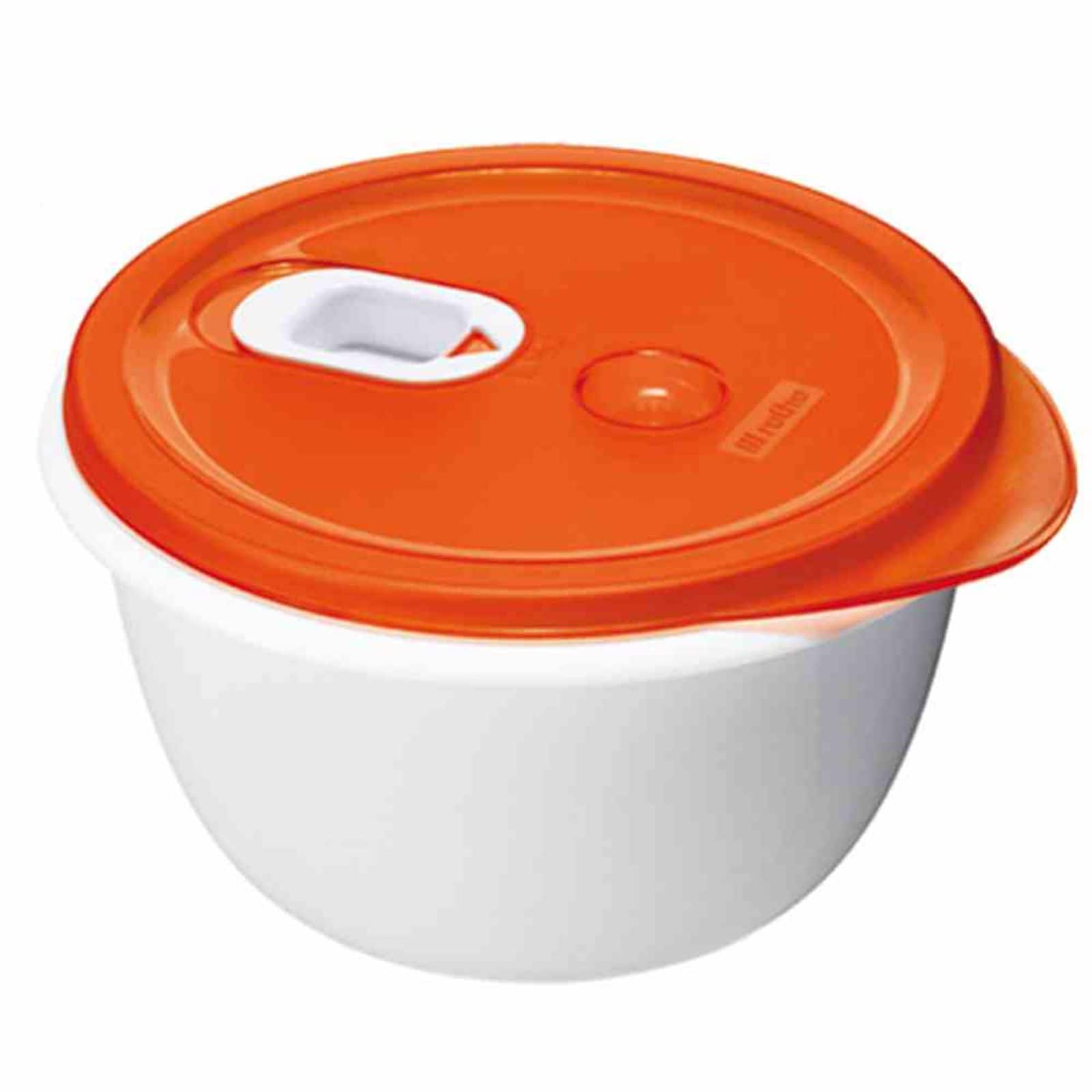 Rotho Mikrowellen-Beh&auml;lter "Clever" 1,6 l wei&szlig;/rot 19 x 19 x 10,5 cm 