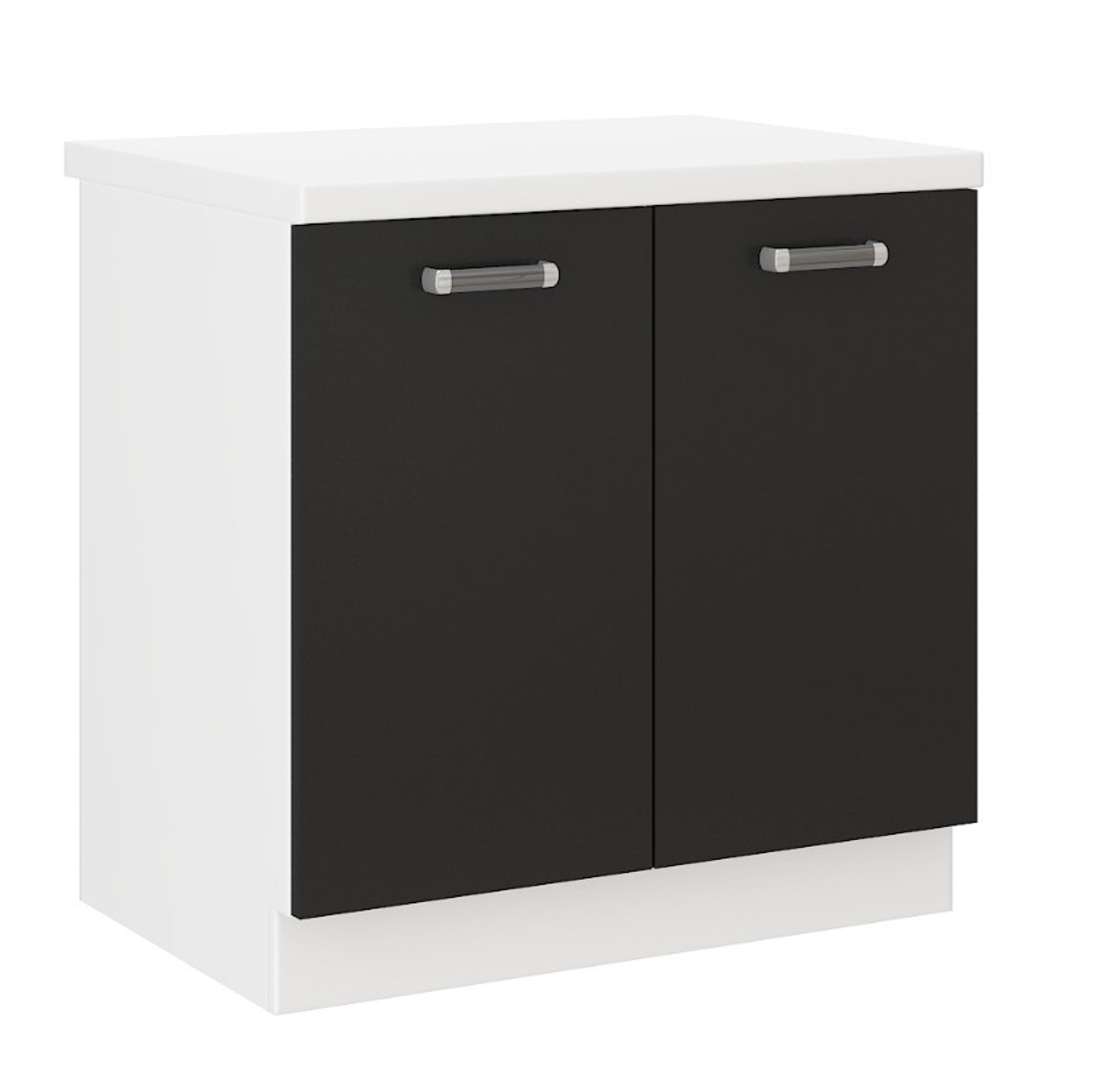 K&uuml;chen Unterschrank 80 cm f&uuml;r das Modell &bdquo;Omega 240 Schwarz + Weiss&ldquo; 