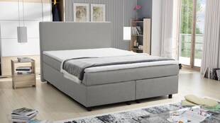 Boxspringbett Hotelbett 140x200 Bonellfederkern Bett mit Topper Paxos 1 hellgrau 