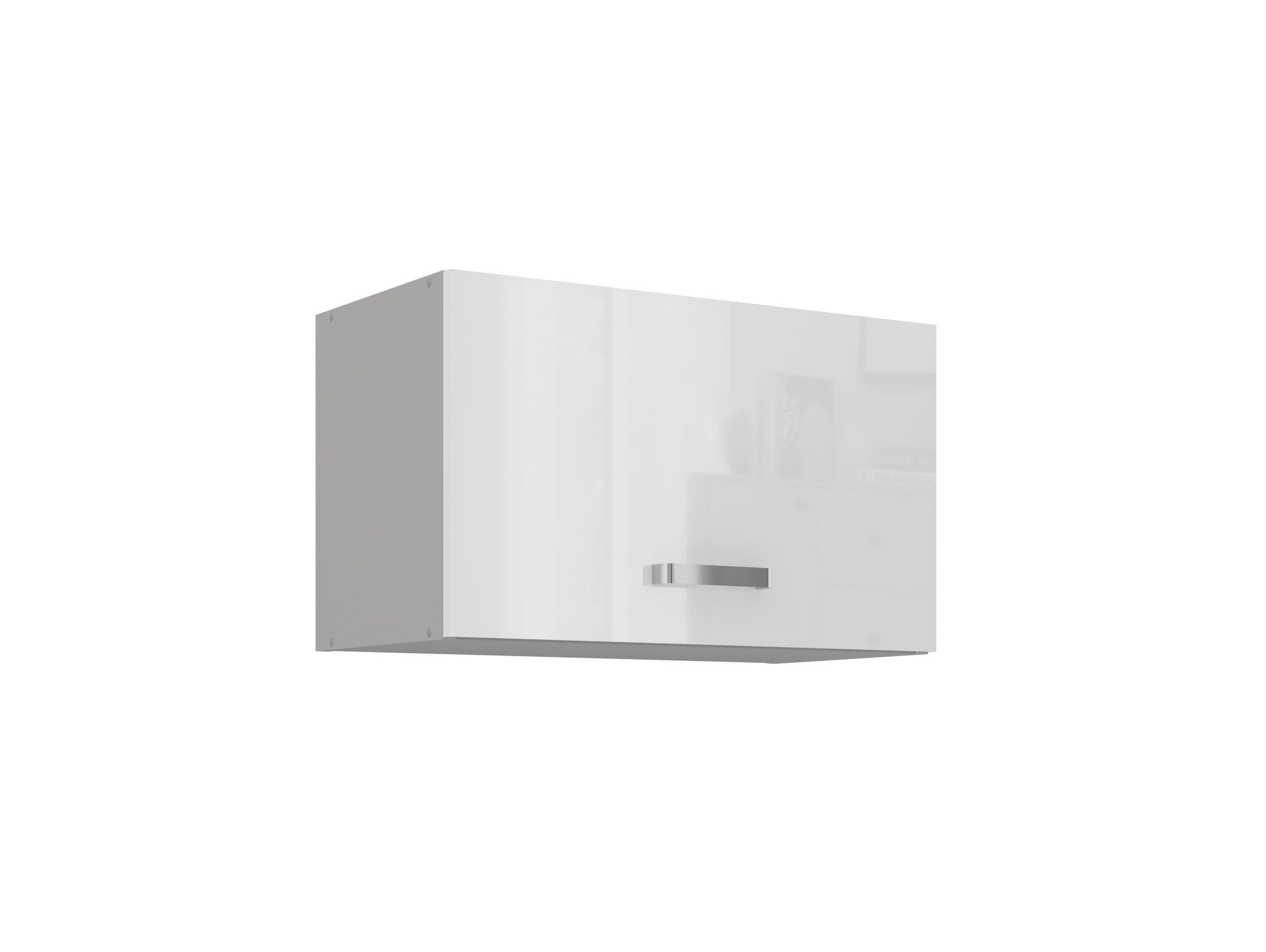 K&uuml;che H&auml;ngeschrank 60 Bianca Wei&szlig; Hochglanz + Grau K&uuml;chenzeile K&uuml;chenblock 