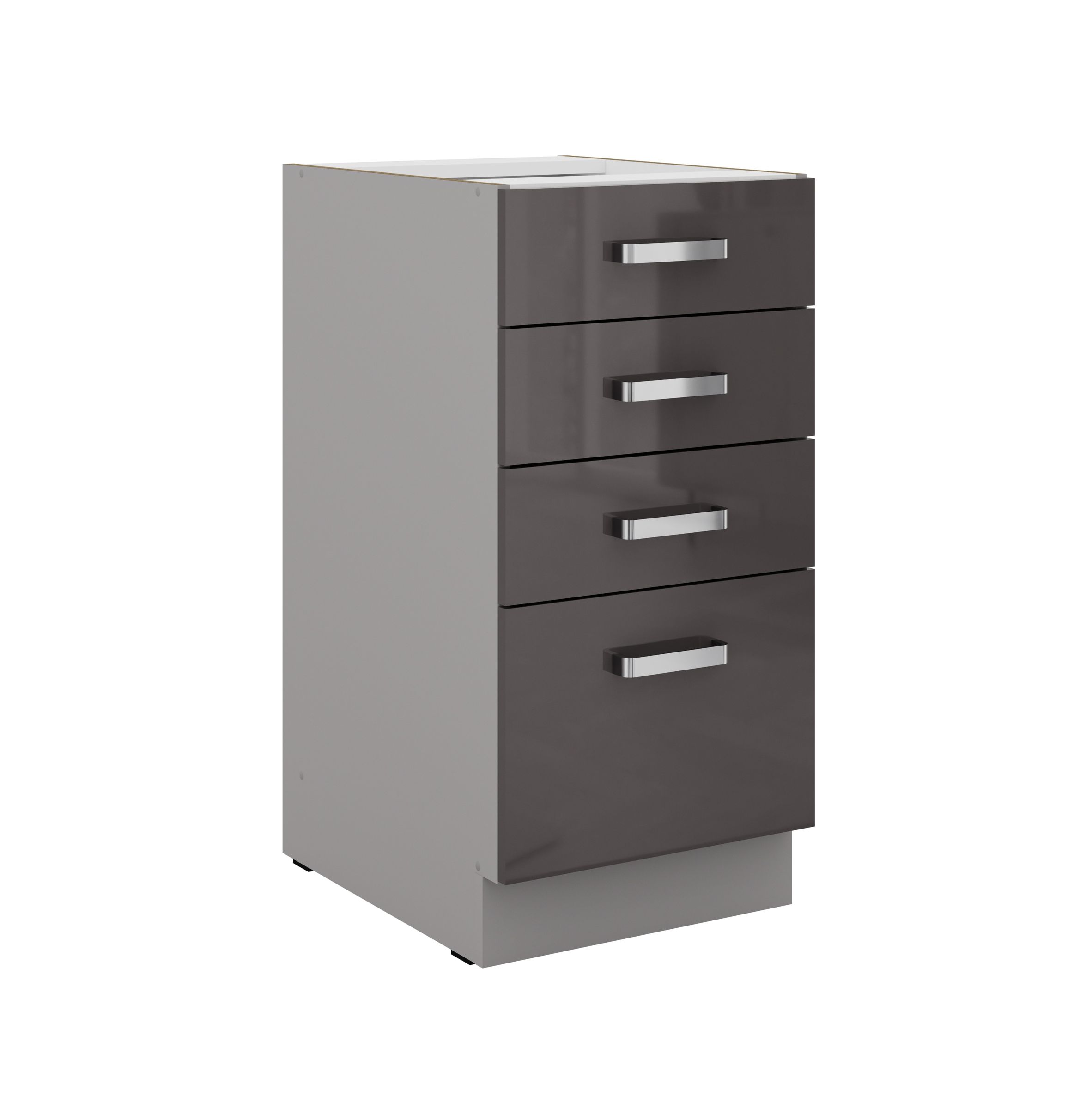 K&uuml;chen Unterschrank 40 Hochglanz Grau K&uuml;chenzeile K&uuml;chenblock K&uuml;che Grey Bianca 