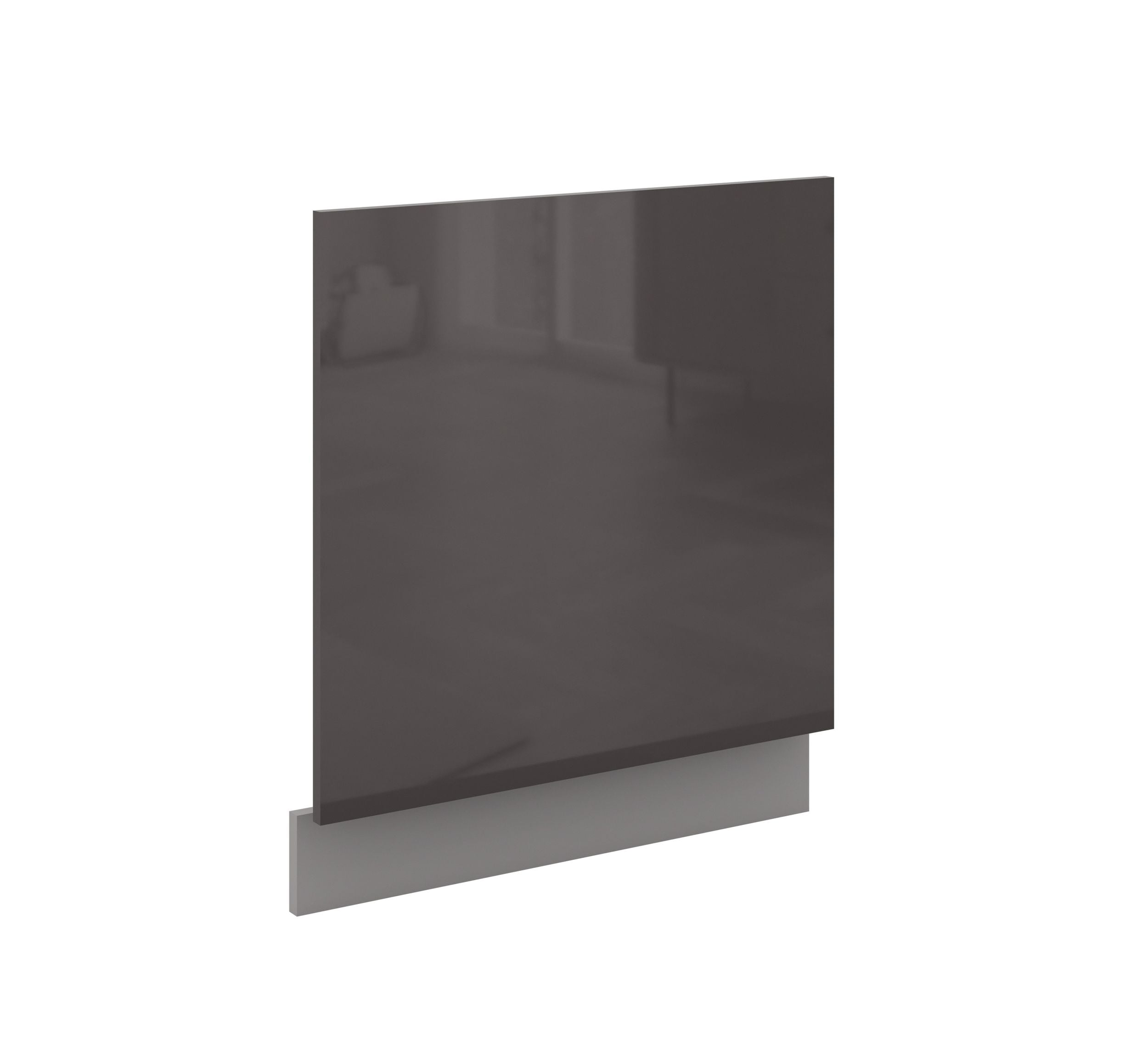 Frontblende Geschirrsp&uuml;ler integriert 60 cm Grau Hochglanz K&uuml;che Grey Bianca 