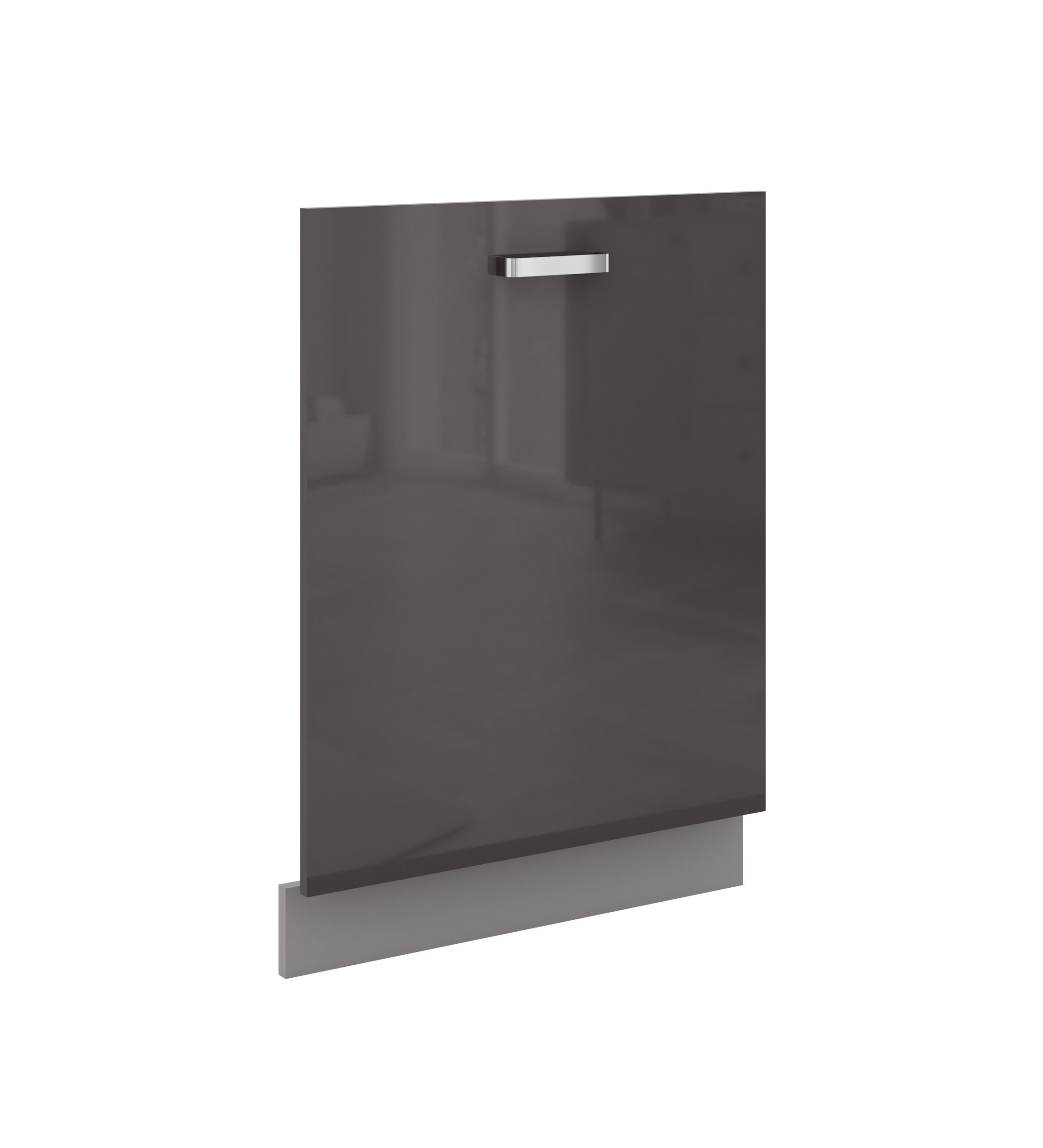 Frontblende Geschirrsp&uuml;ler vollintegriert 60 cm Grau Hochglanz K&uuml;che Grey Bianca 