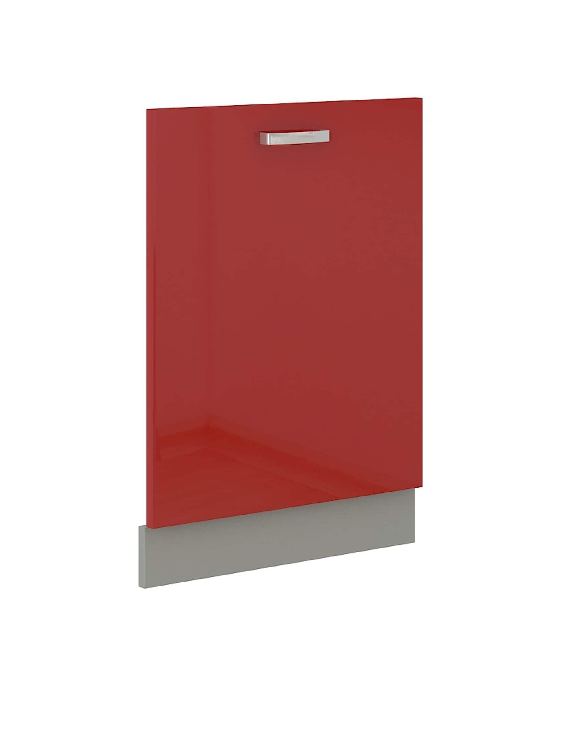 Frontblende Geschirrsp&uuml;ler vollintegriert 60 cm Rot Hochglanz K&uuml;che Rose Bianca 