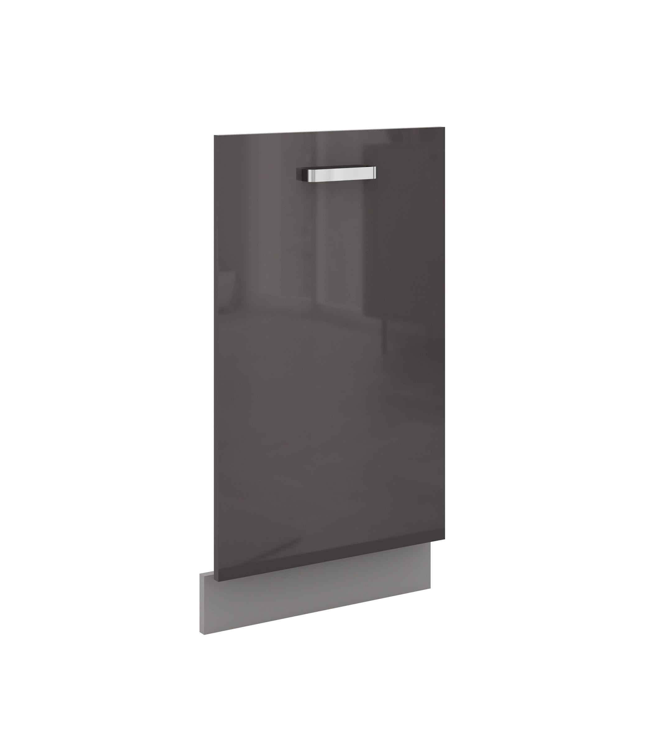 Frontblende Geschirrsp&uuml;ler vollintegriert 45 cm Grau Hochglanz K&uuml;che Grey Bianca 