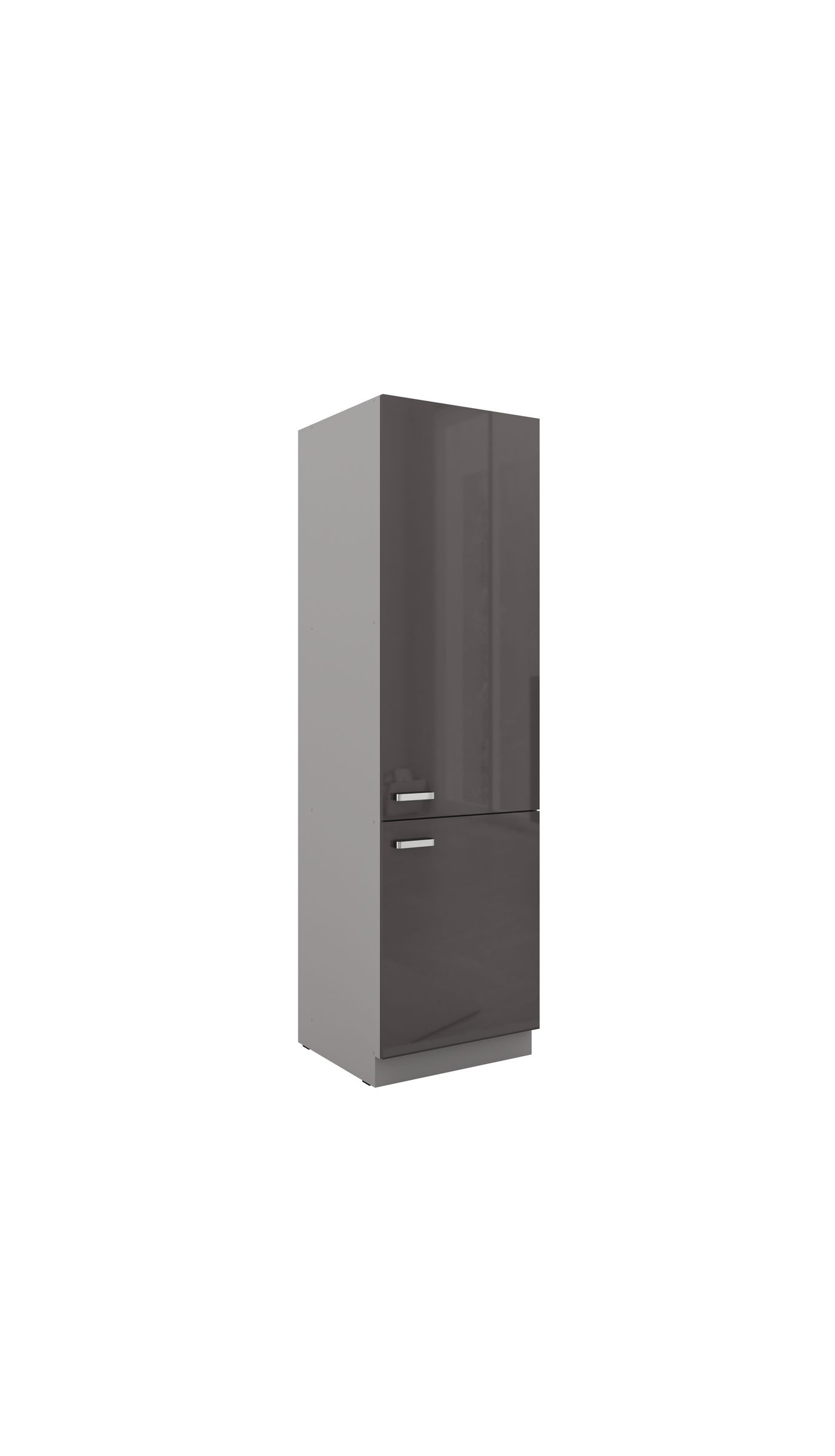 K&uuml;chen Hochschrank 60cm Hochglanz Grau K&uuml;chenzeile K&uuml;chenblock K&uuml;che Grey Bianca 