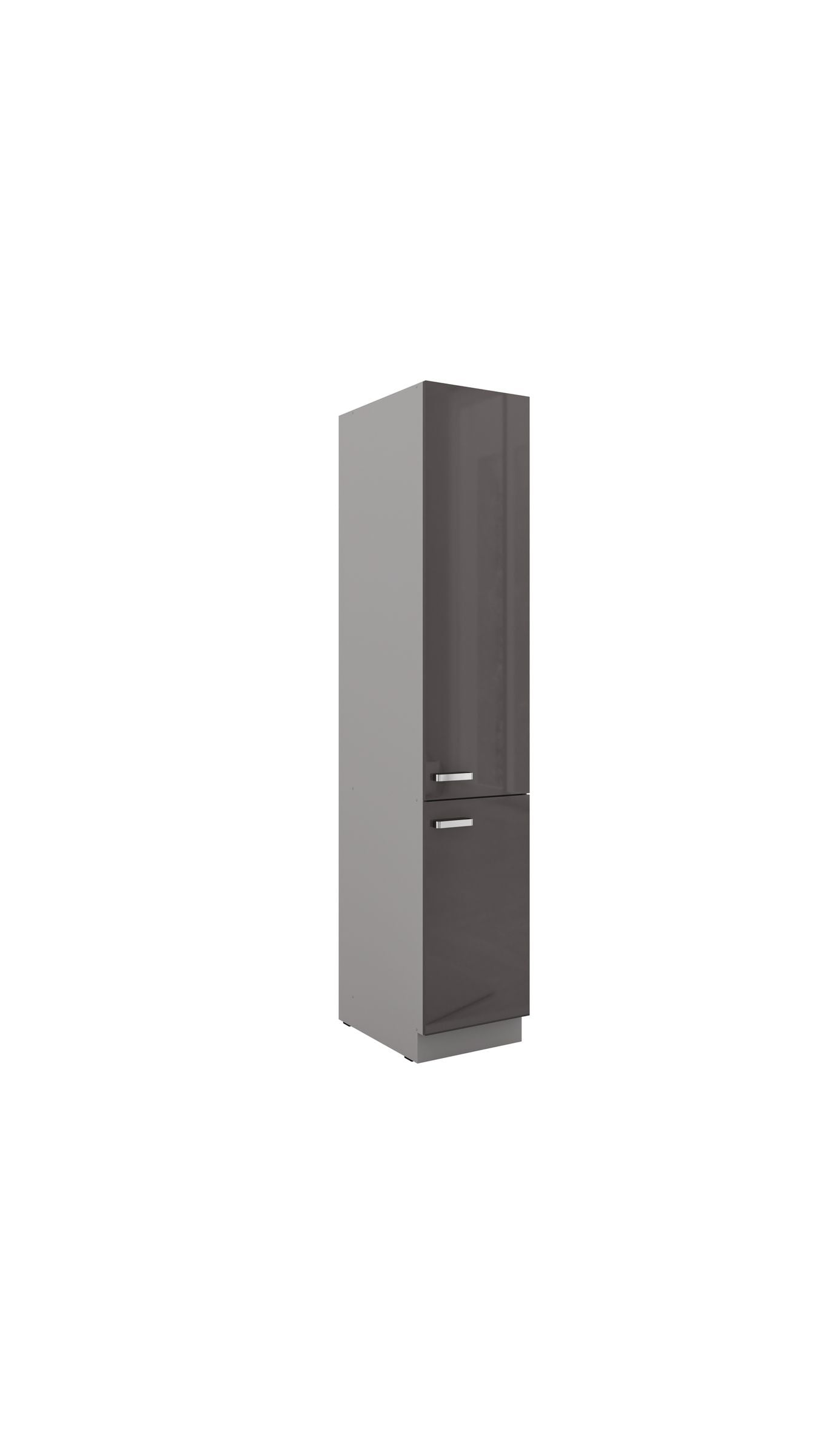 K&uuml;chen Hochschrank 40cm Hochglanz Grau K&uuml;chenzeile K&uuml;chenblock K&uuml;che Grey Bianca 