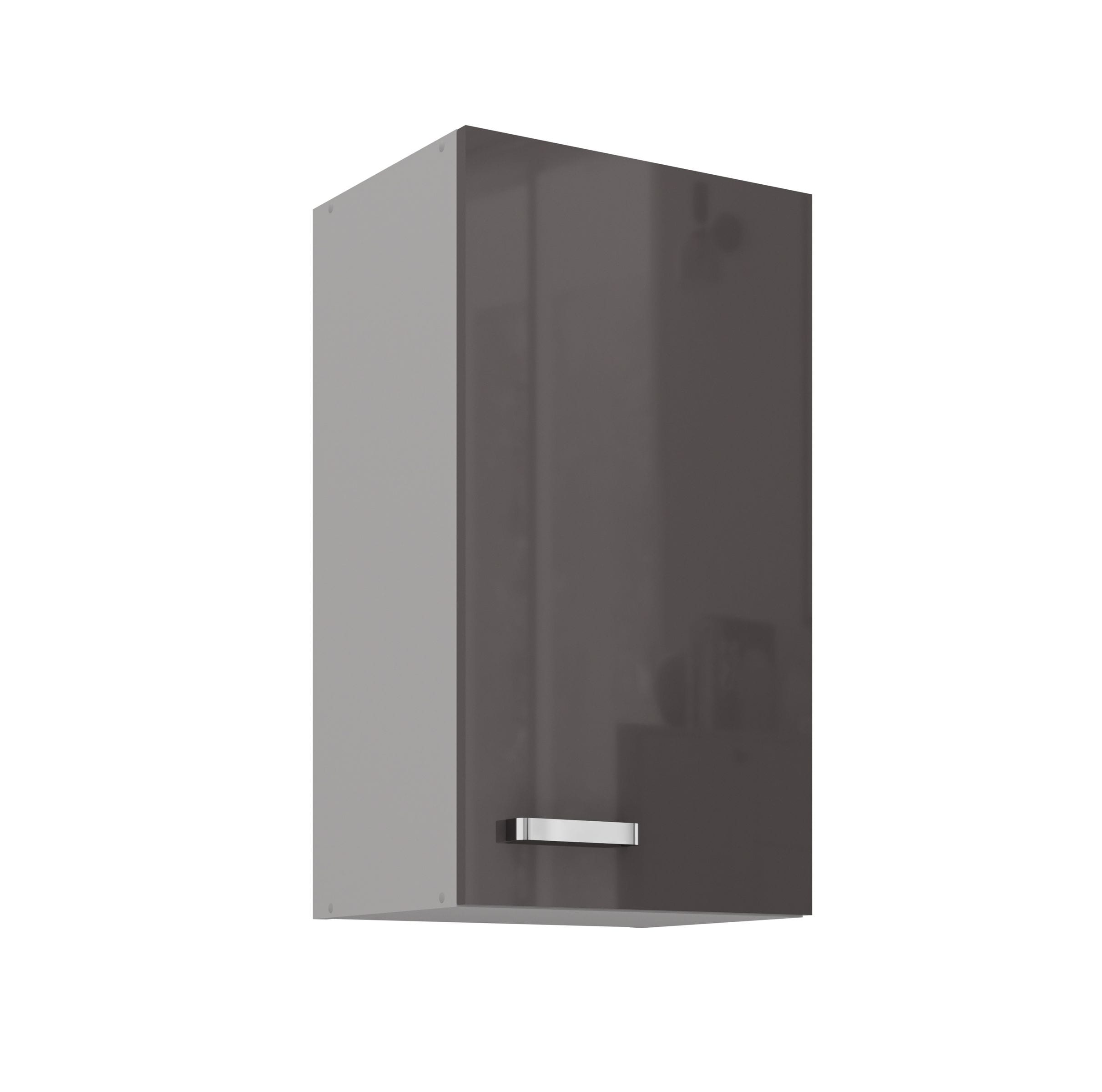 K&uuml;chen H&auml;ngeschrank 40 Hochglanz Grau K&uuml;chenzeile K&uuml;chenblock K&uuml;che Grey Bianca 