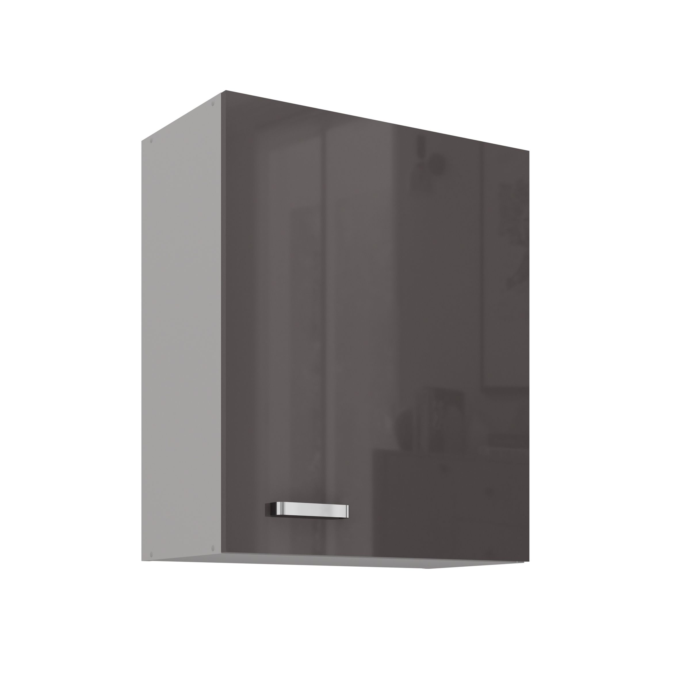 K&uuml;chen H&auml;ngeschrank 60 Hochglanz Grau K&uuml;chenzeile K&uuml;chenblock K&uuml;che Grey Bianca 