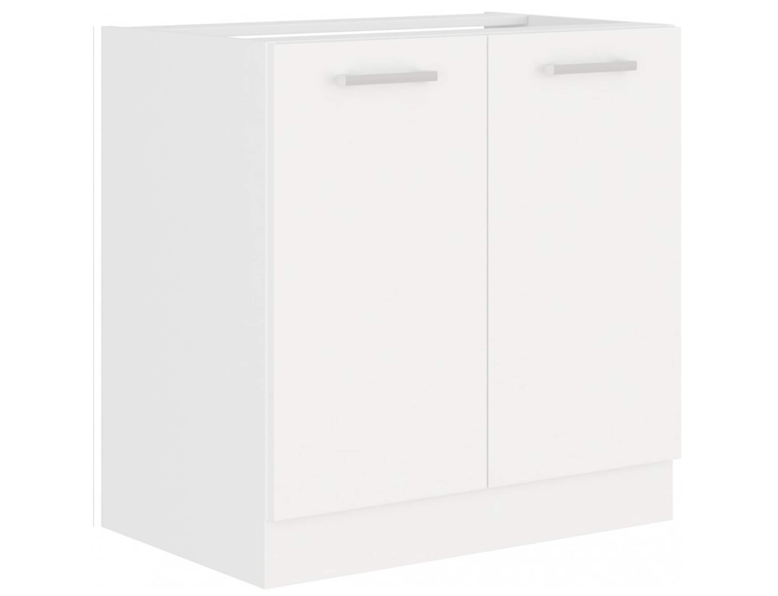 EKO White Sp&uuml;lenschrank 80 Weiss matt K&uuml;chenzeile K&uuml;chenblock K&uuml;che Einbauk&uuml;che 