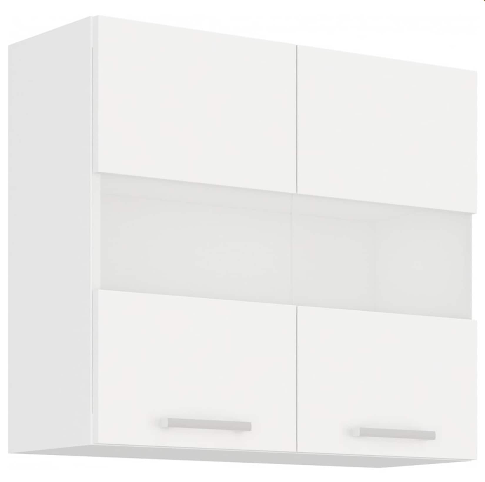 EKO White Glashängeschrank 80 Weiss matt Küchenzeile Küchenblock Einbauküche