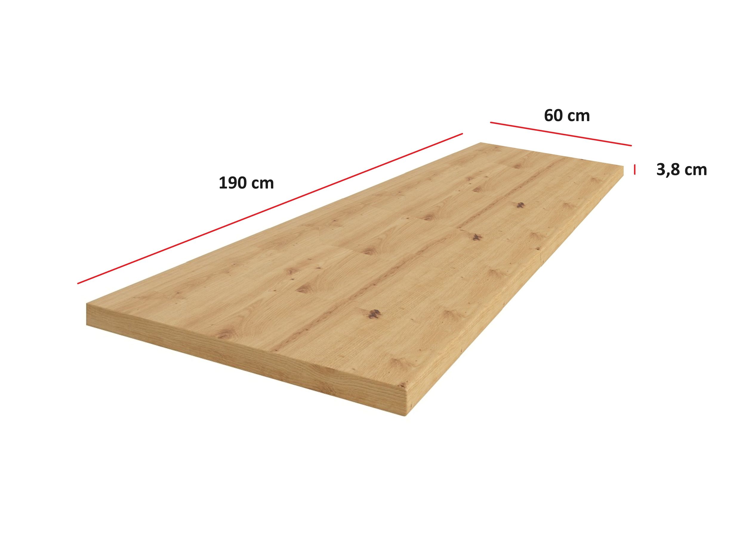 K&uuml;chen Arbeitsplatte 190cm 38 mm K&uuml;chenzeile K&uuml;chenblock Eiche Artisan Eko Stilo 