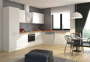 Eckküche Eko White 310x230 cm in weiß Küchenzeile Küchenblock Einbauküche 