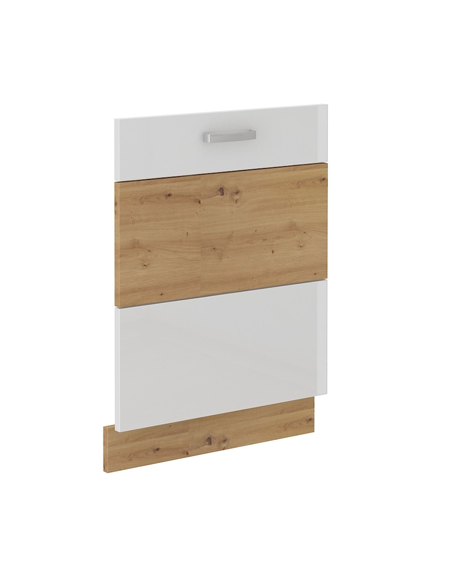 Frontblende f&uuml;r vollintegrierten Geschirrsp&uuml;ler 60 Eiche Artisan Wei&szlig; Hochglanz 