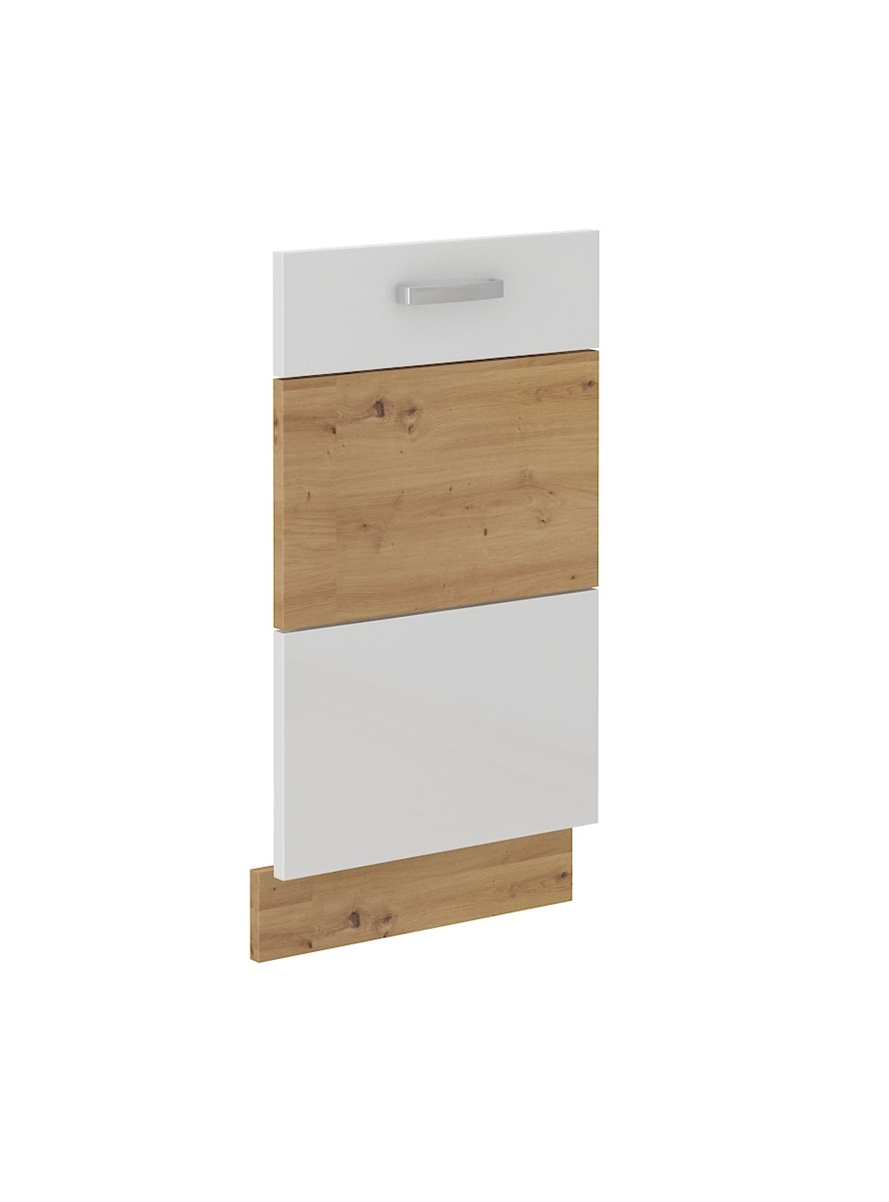 Frontblende f&uuml;r vollintegrierten Geschirrsp&uuml;ler 45 Eiche Artisan Wei&szlig; Hochglanz 