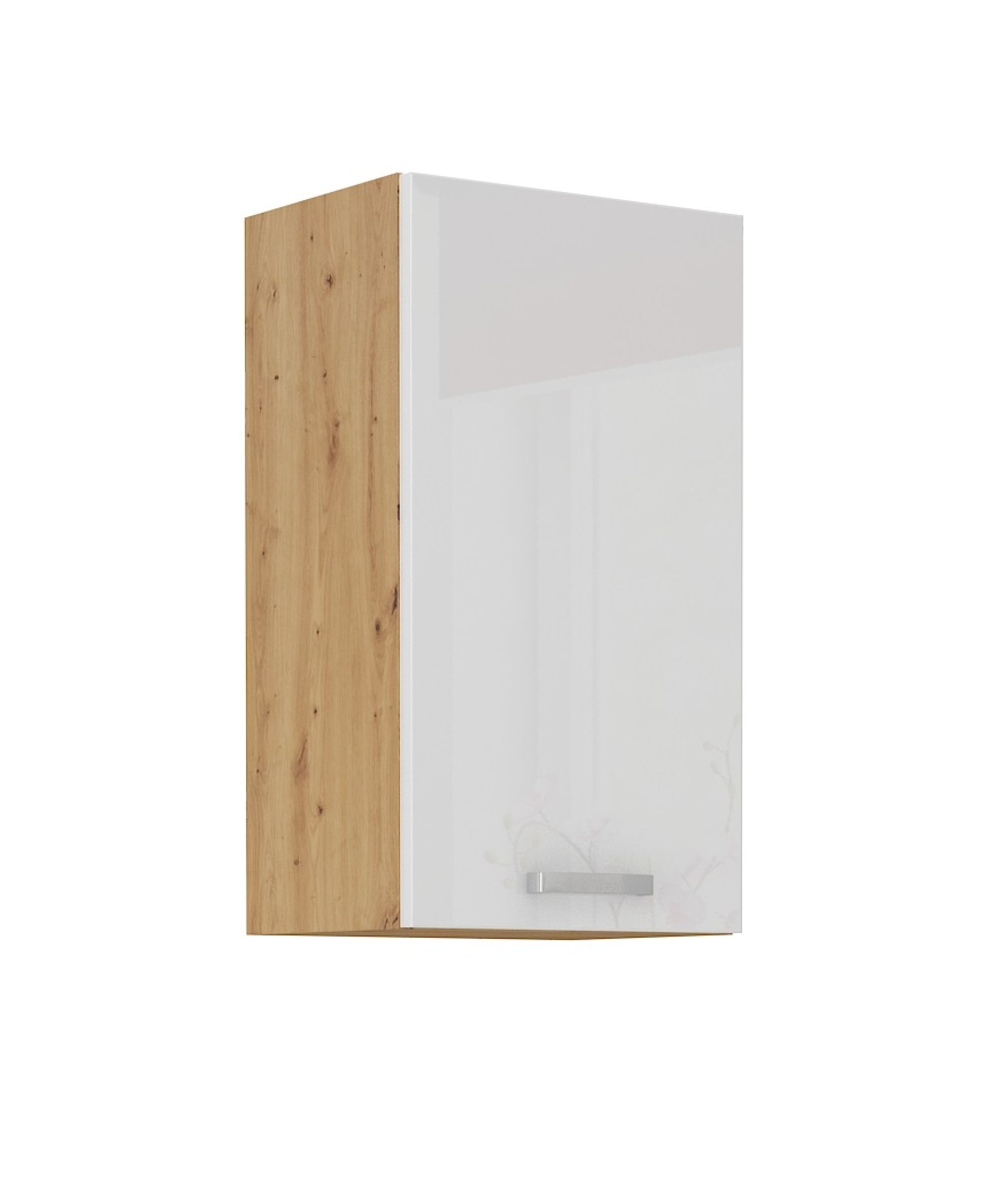 H&auml;ngeschrank 45 cm Eiche Artisan + Wei&szlig; Hochglanz K&uuml;chenzeile K&uuml;chenblock K&uuml;che 