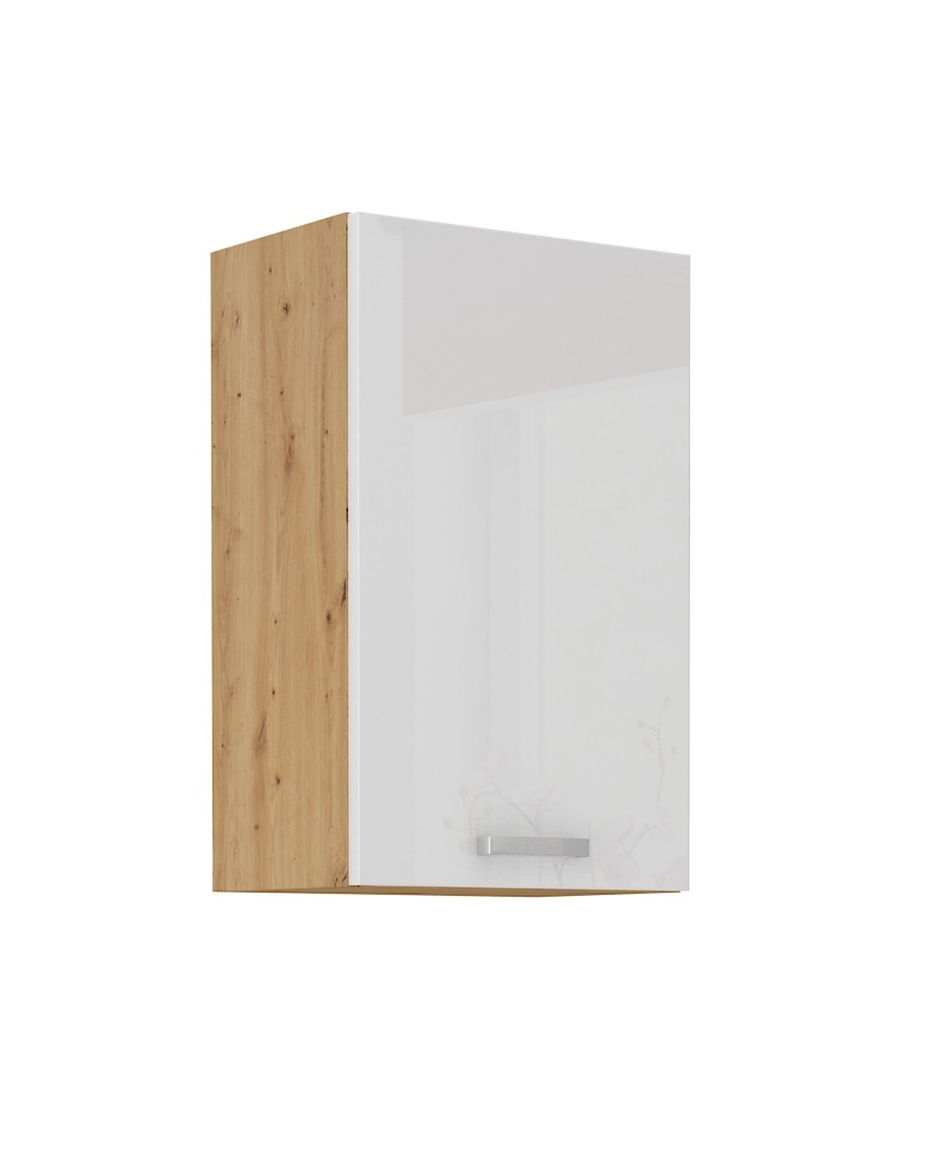 H&auml;ngeschrank 50 cm Eiche Artisan + Wei&szlig; Hochglanz K&uuml;chenzeile K&uuml;chenblock K&uuml;che 