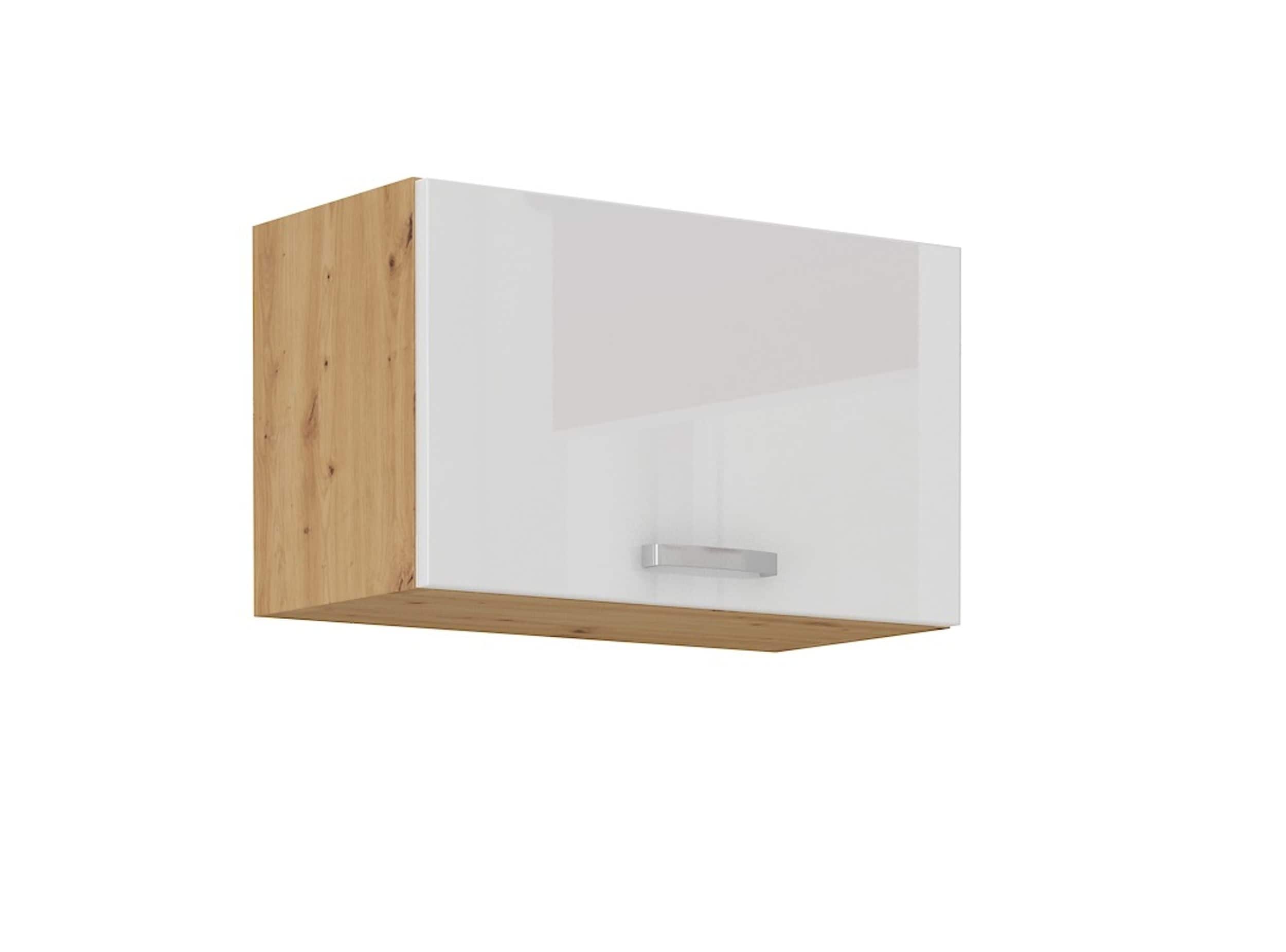 H&auml;ngeschrank 60 cm Eiche Artisan + Wei&szlig; Hochglanz K&uuml;chenzeile K&uuml;chenblock K&uuml;che 