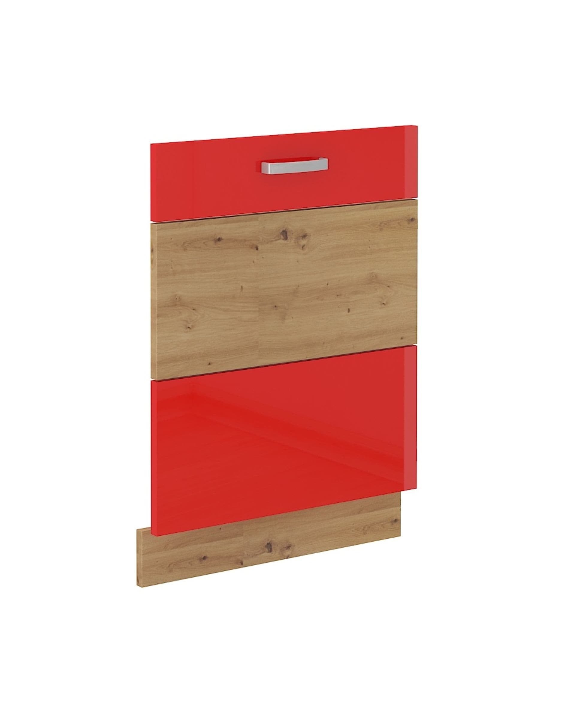 Frontblende f&uuml;r vollintegrierten Geschirrsp&uuml;ler 60 Eiche Artisan Rot Hochglanz 