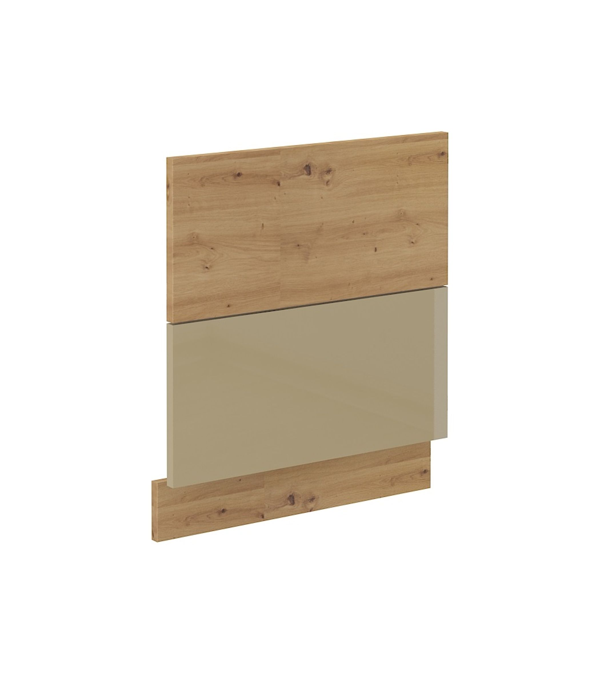 Frontblende f&uuml;r integrierten Geschirrsp&uuml;ler 60 cm Eiche Artisan Cappuccino Glanz 