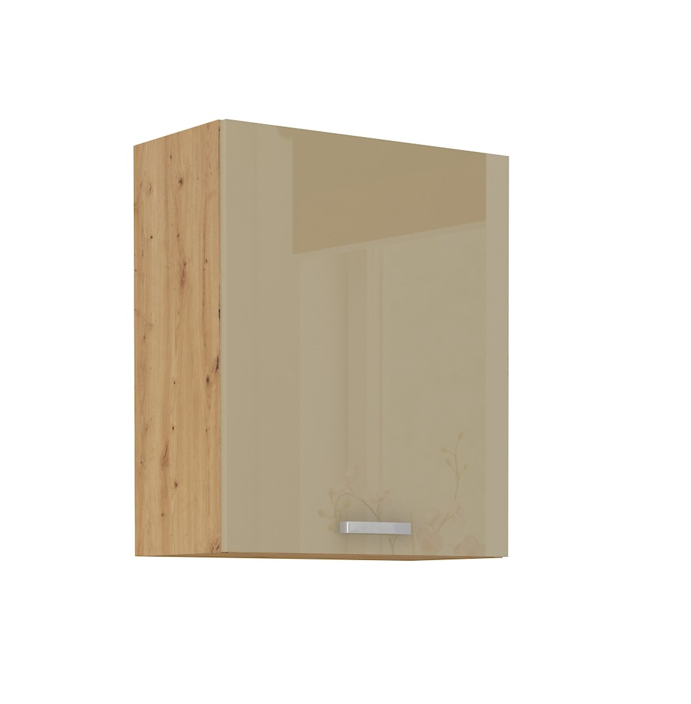 H&auml;ngeschrank 60 Eiche Artisan Cappuccino Hochglanz K&uuml;chenzeile K&uuml;chenblock K&uuml;che 