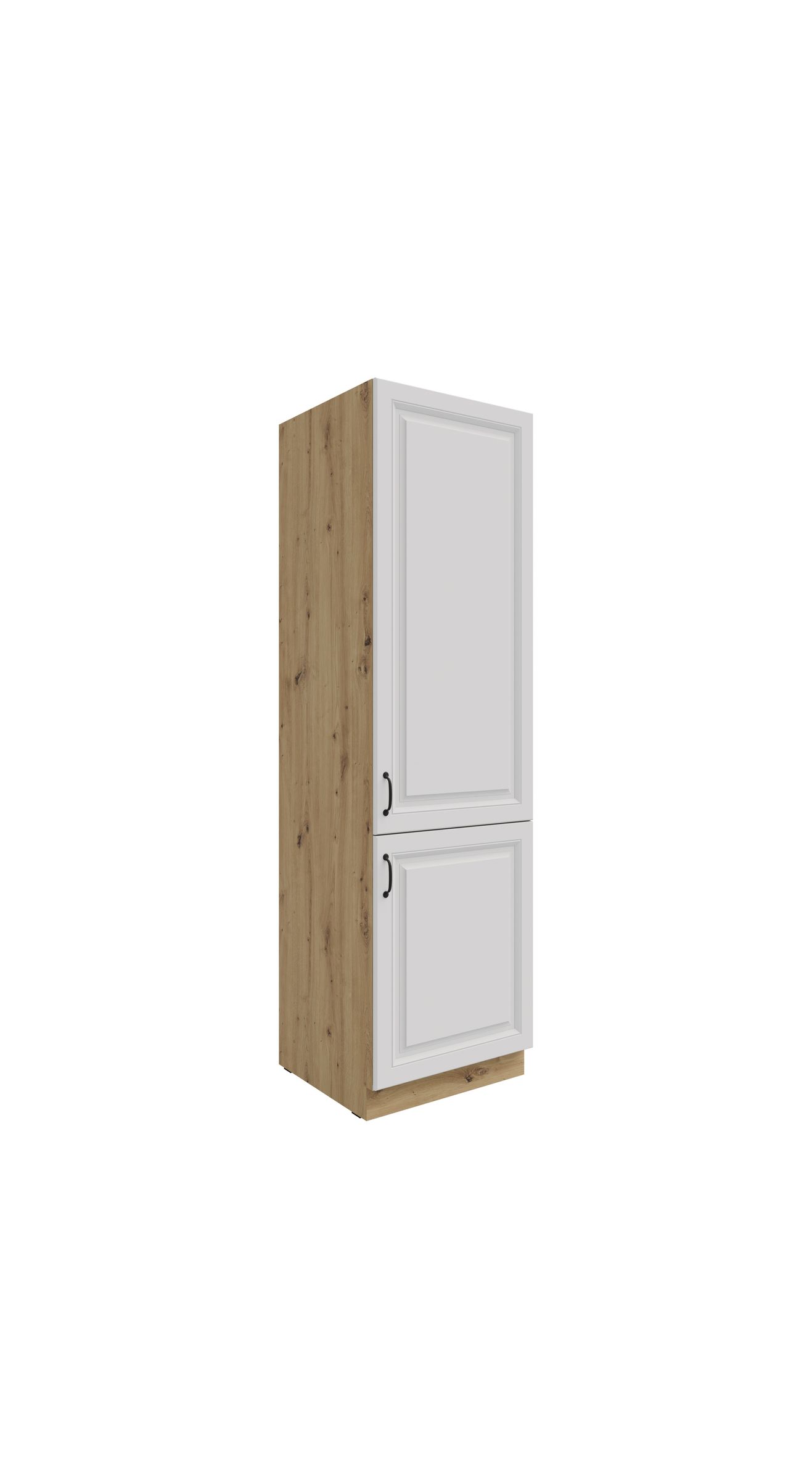 K&uuml;chen Hochschrank 60 cm Stilo Weiss + Eiche Artisan K&uuml;chenzeile K&uuml;chenblock 