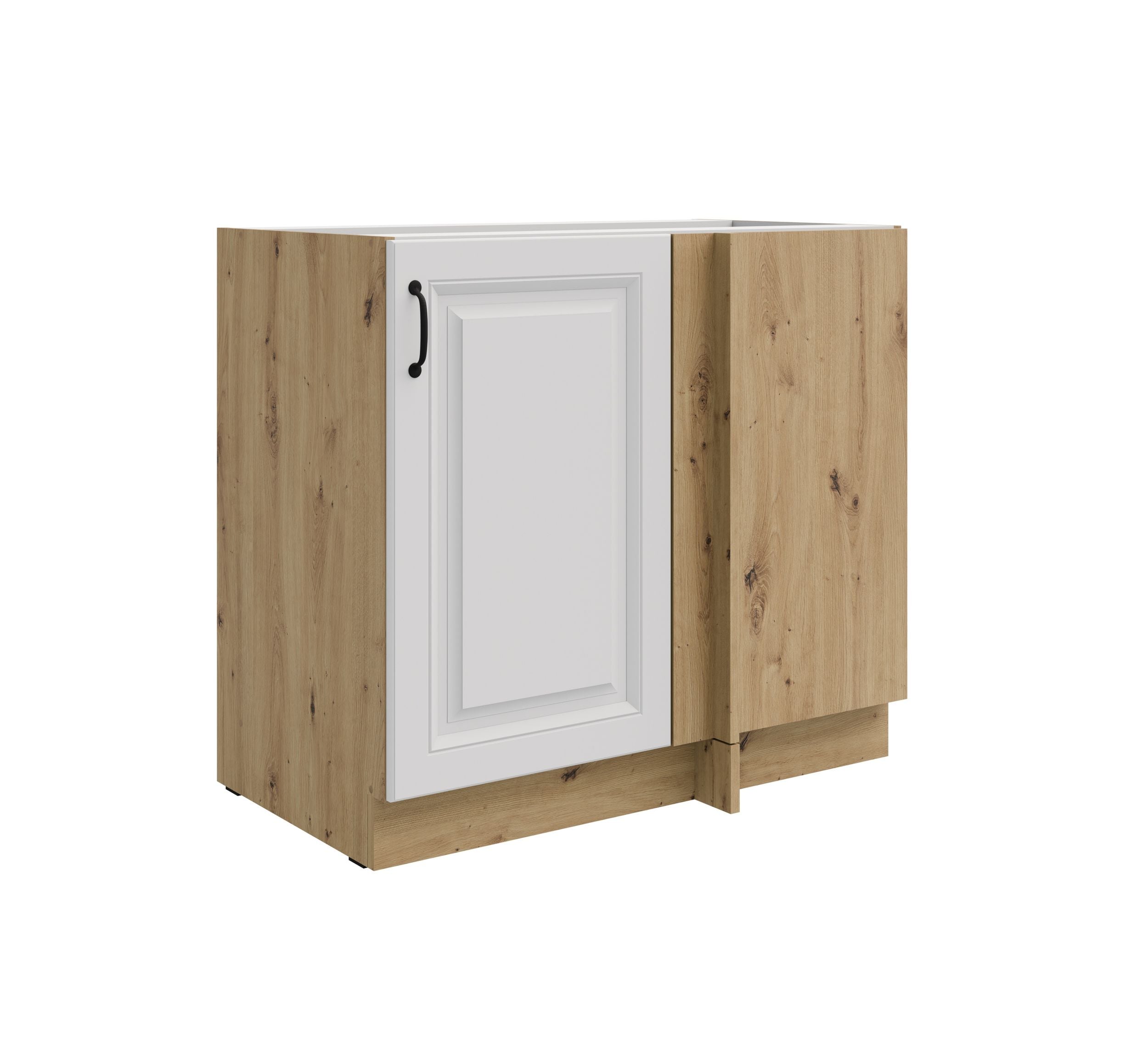 Eckunterschrank 105cm Stilo Wei&szlig; Eiche Artisan K&uuml;chenzeile K&uuml;chenblock K&uuml;che 