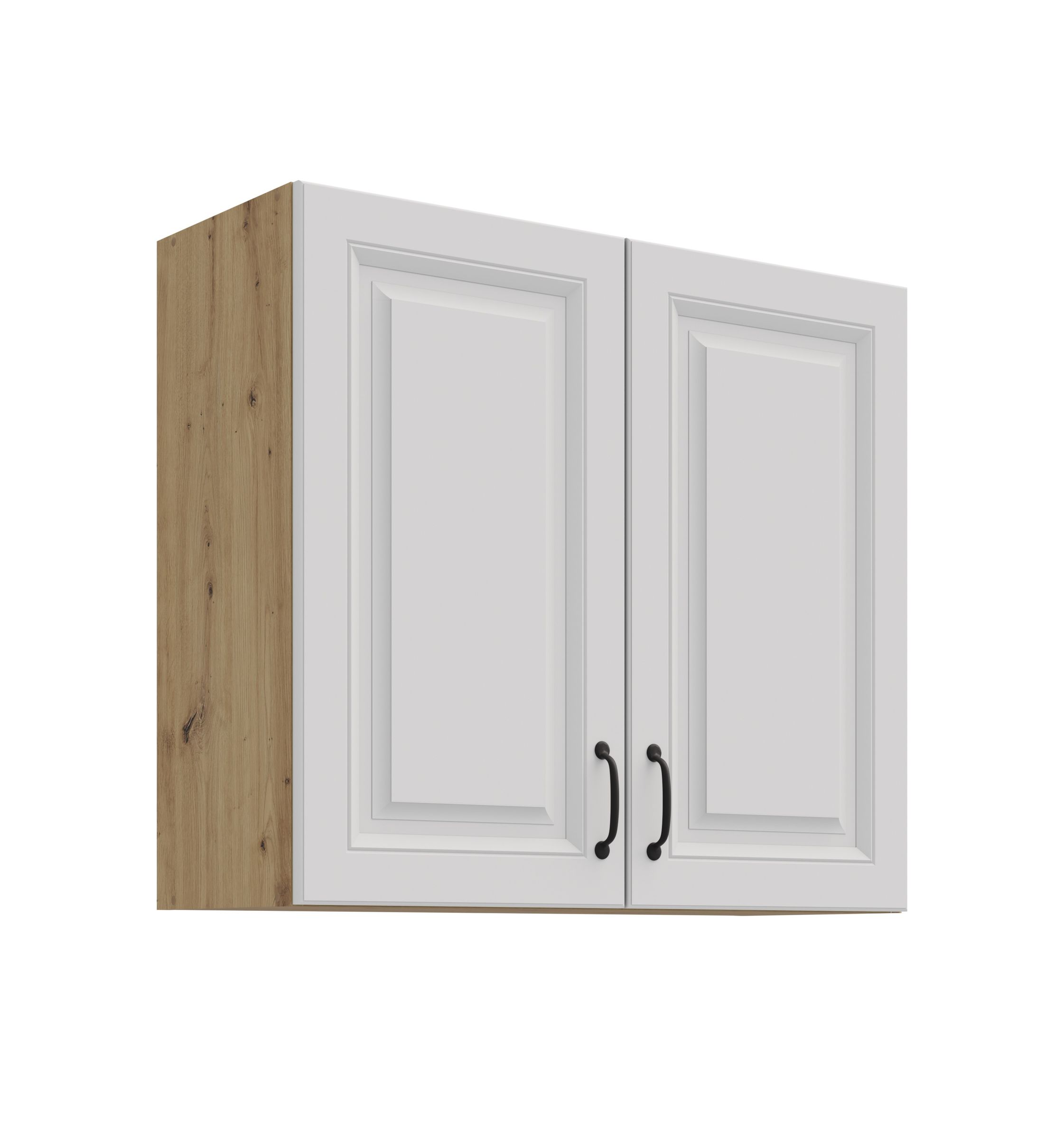 H&auml;ngeschrank 80 cm Stilo Weiss + Eiche Artisan K&uuml;chenzeile K&uuml;chenblock K&uuml;che 
