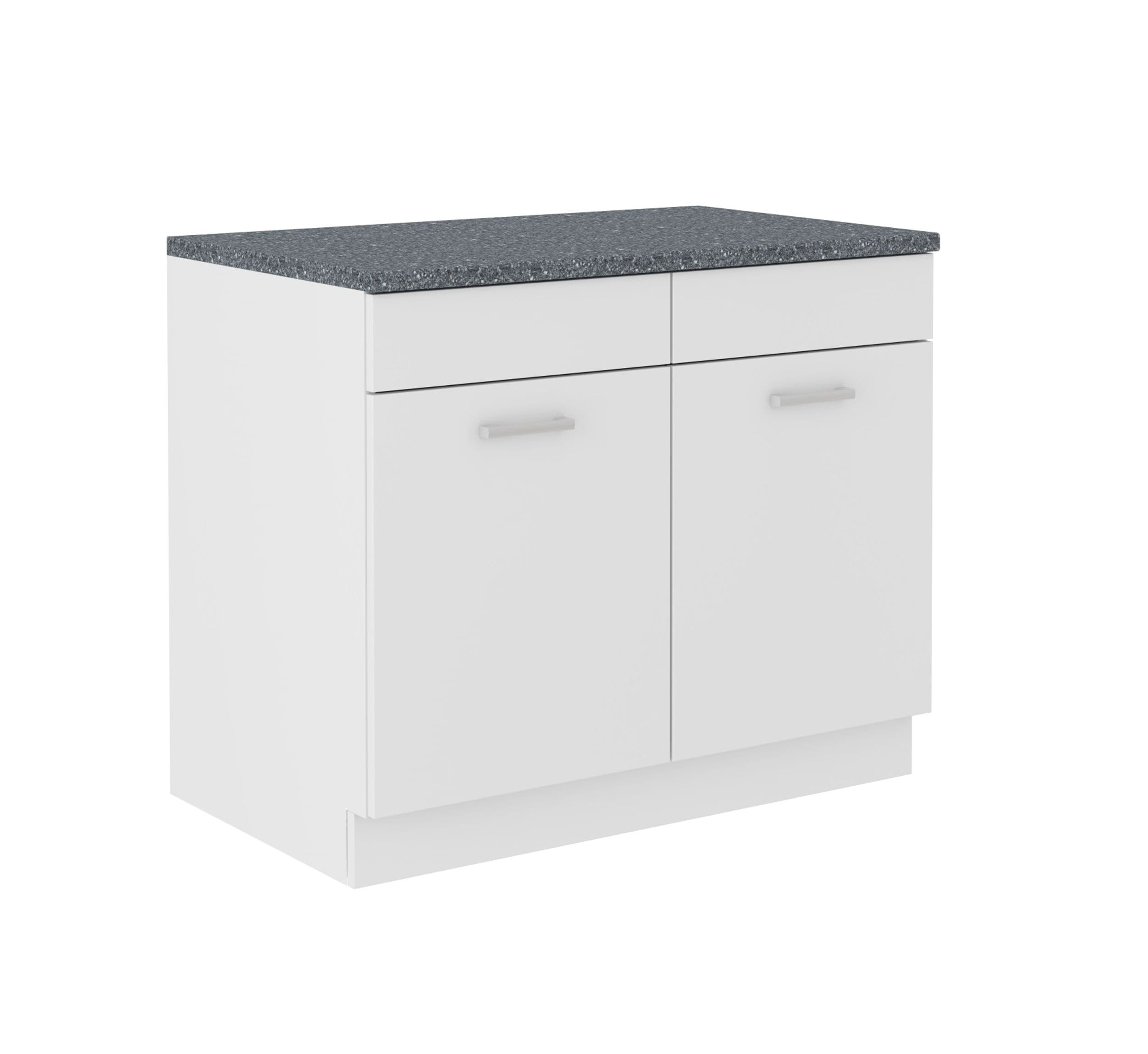 Sp&uuml;lenschrank Buffet K&uuml;che Mario 100 K&uuml;chenzeile Einbauk&uuml;che Weiss 