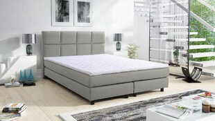 Boxspringbett Boxbett Glenn 1 Tablet Hotelbett 140x200 Bett Topper hellgrau 
